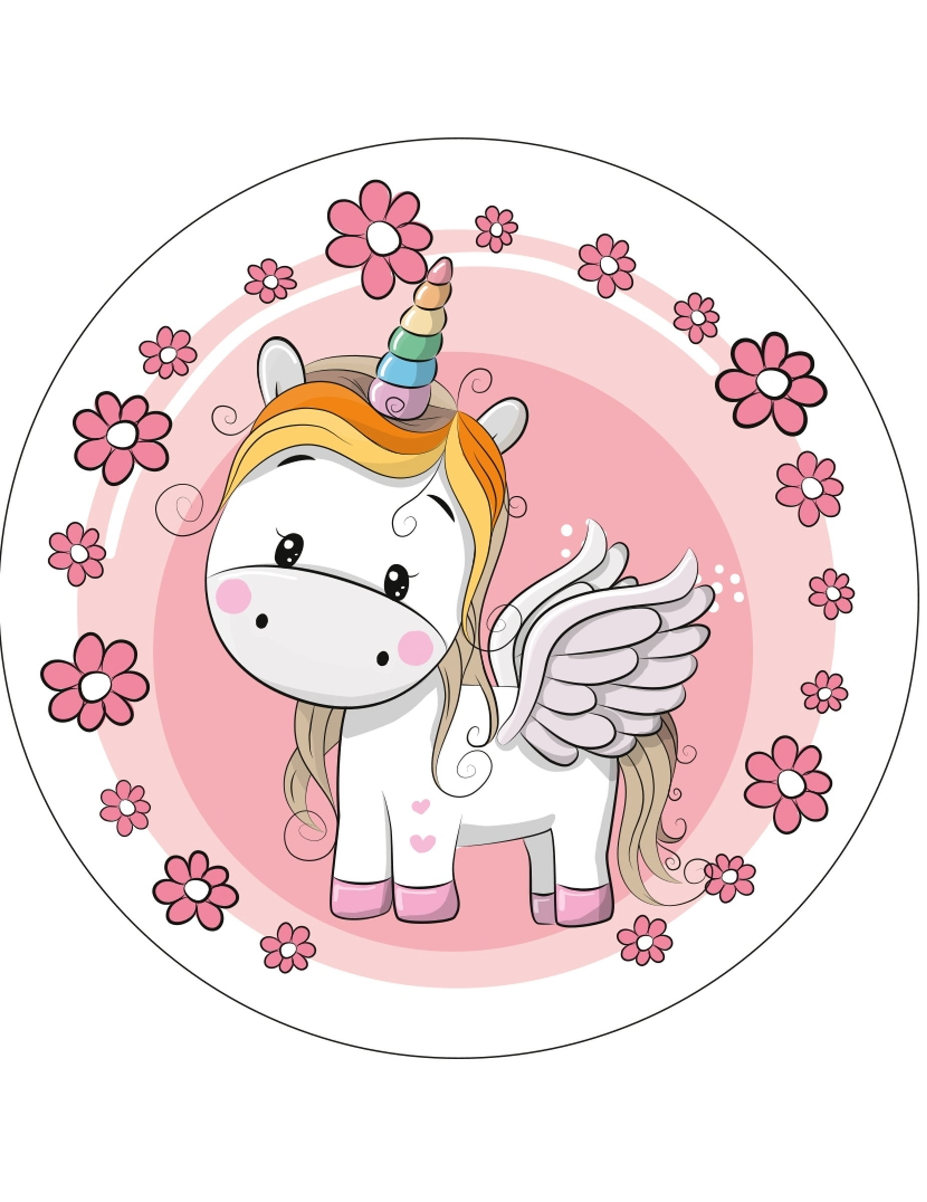 Disque en azyme jolie licorne 21 cm aléatoire