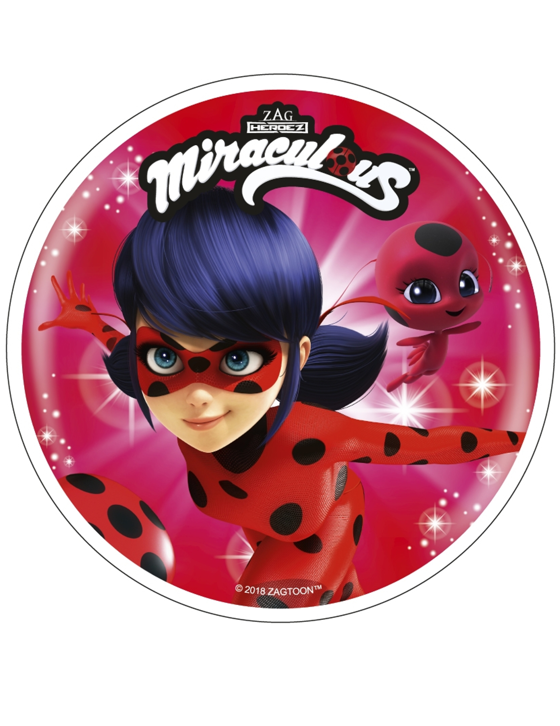 Disque en azyme Ladybug Miraculous 21 cm aléatoire
