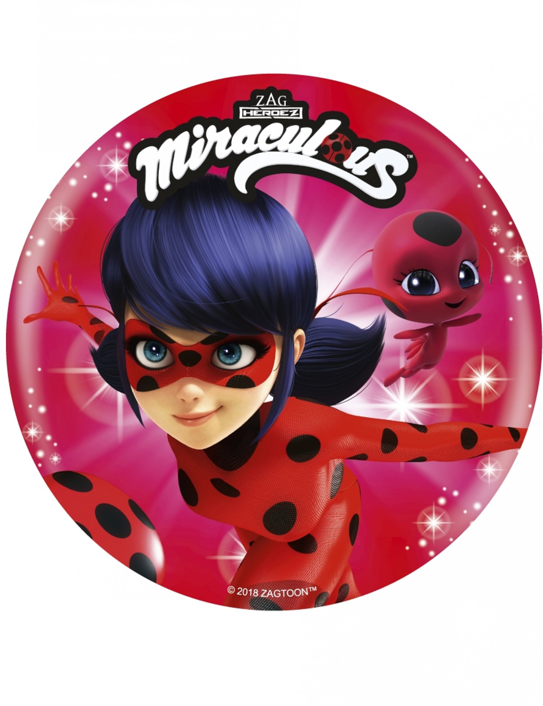 Disque en sucre Ladybug 21 cm aléatoire