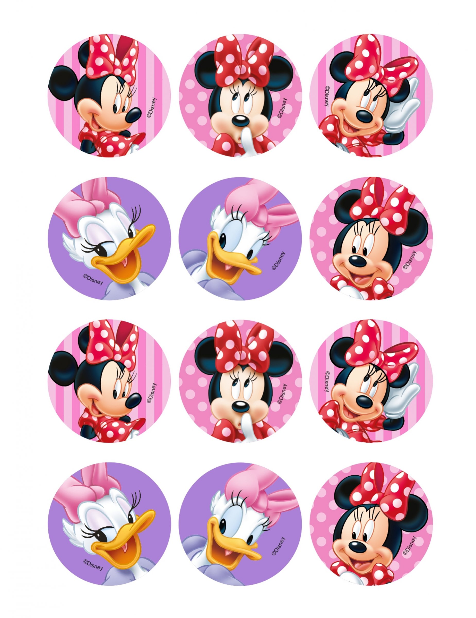 12 Décorations en azyme pour biscuits Minnie 6 cm