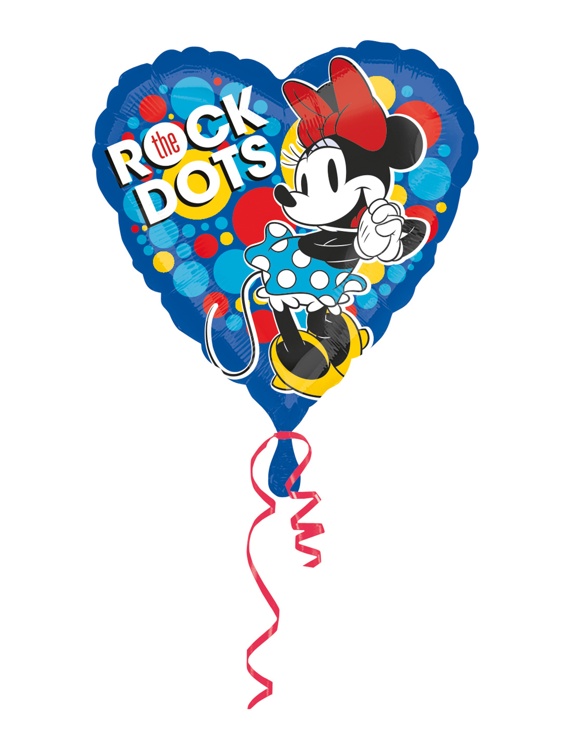 Ballon en aluminium coeur Minnie rétro 43 cm