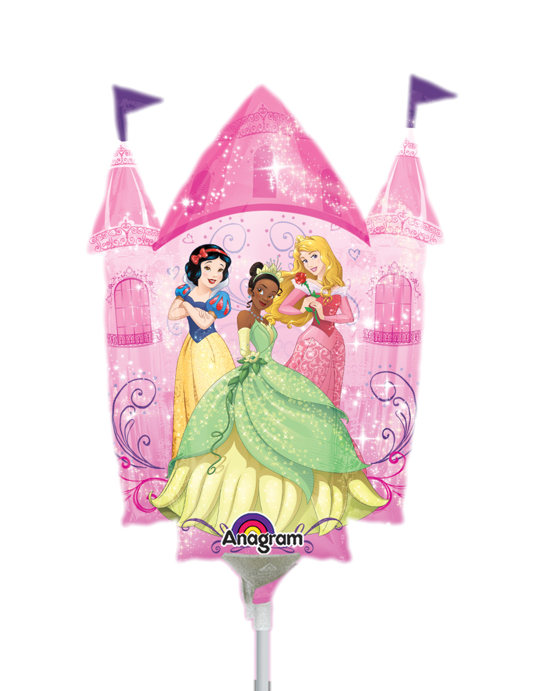Petit ballon en aluminium château de Princesses Disney 25 x 33 cm