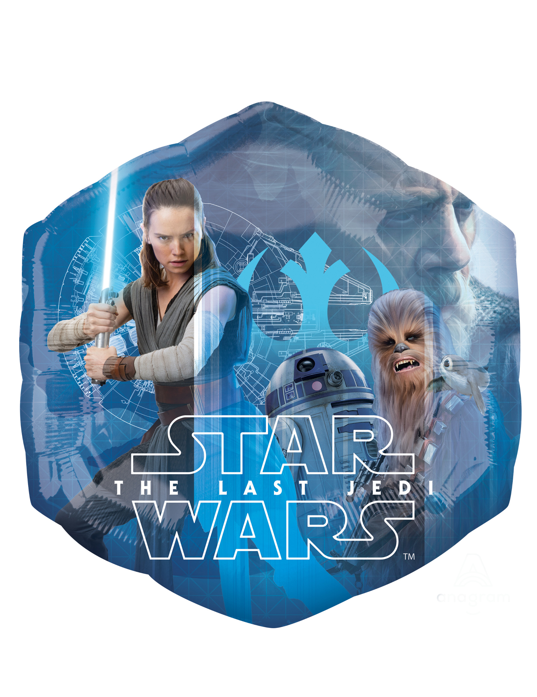 Ballon en aluminium Star Wars Le dernier Jedi 55 x 58 cm