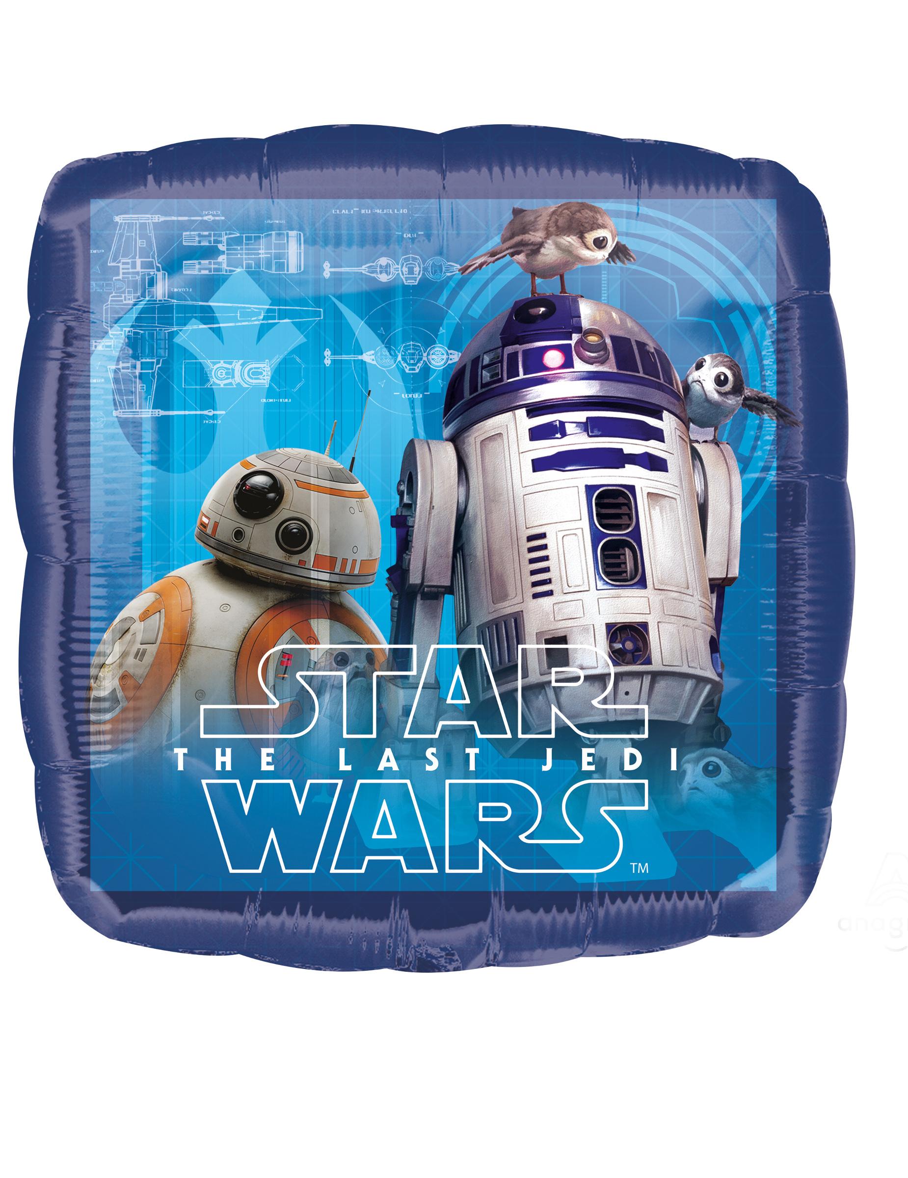 Ballon en aluminium carré Star Wars Le dernier Jedi 43 x 43 cm