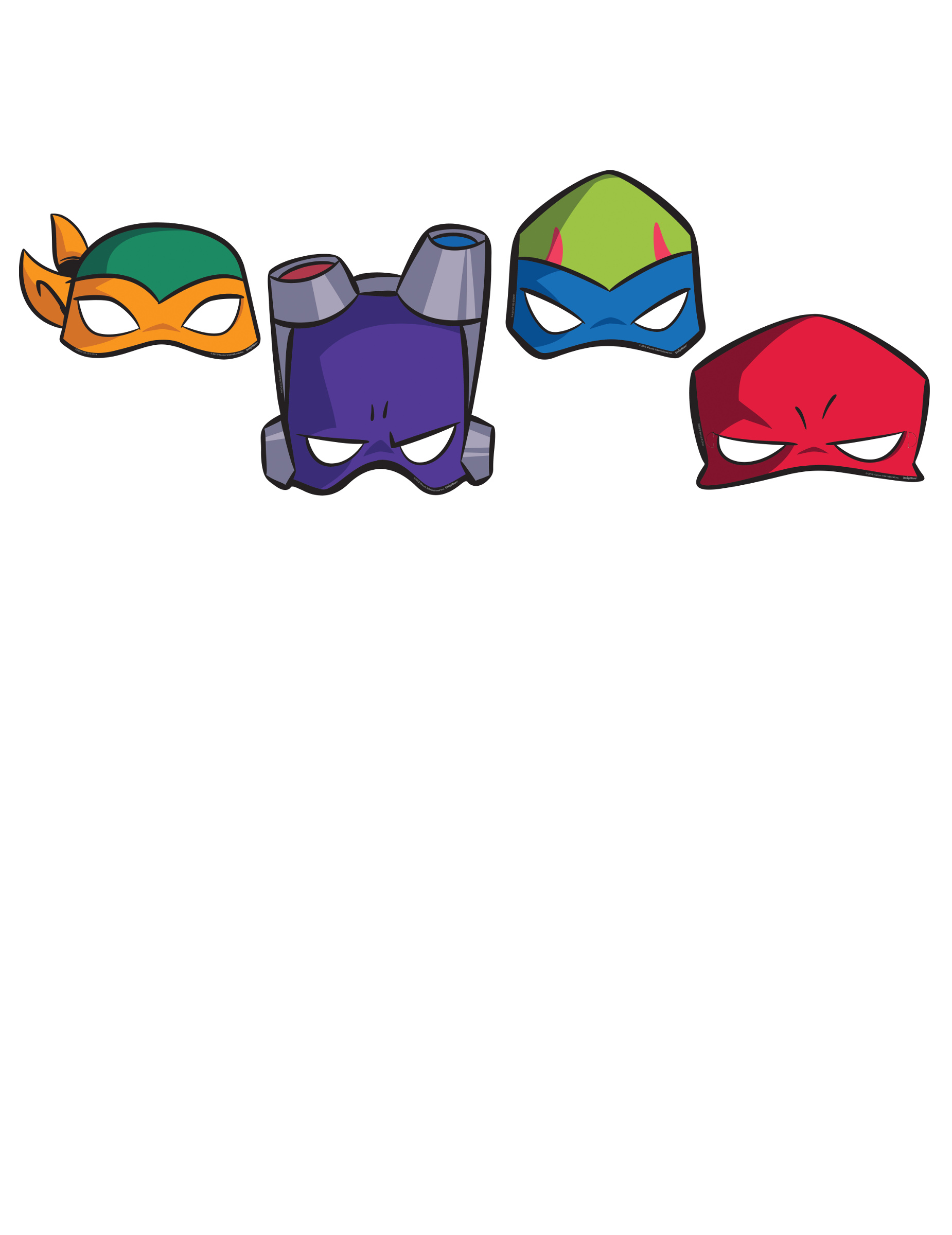 8 Masques carton Le Destin des Tortues Ninja