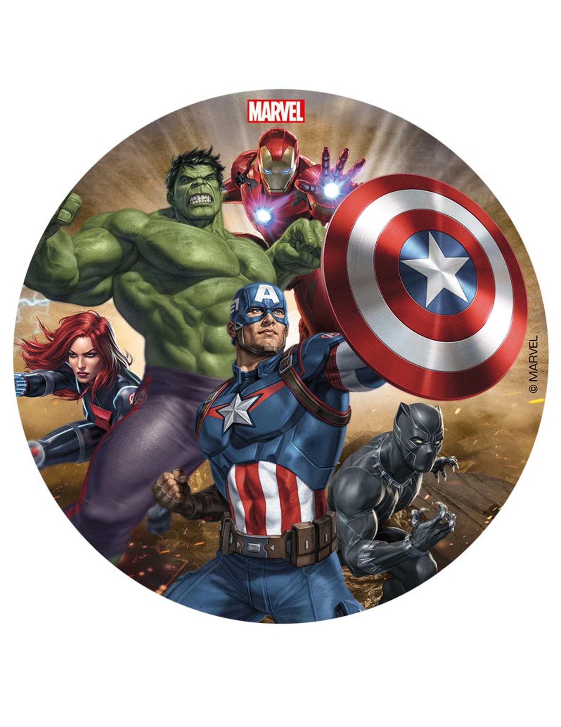 Disque en sucre Avengers 16 cm