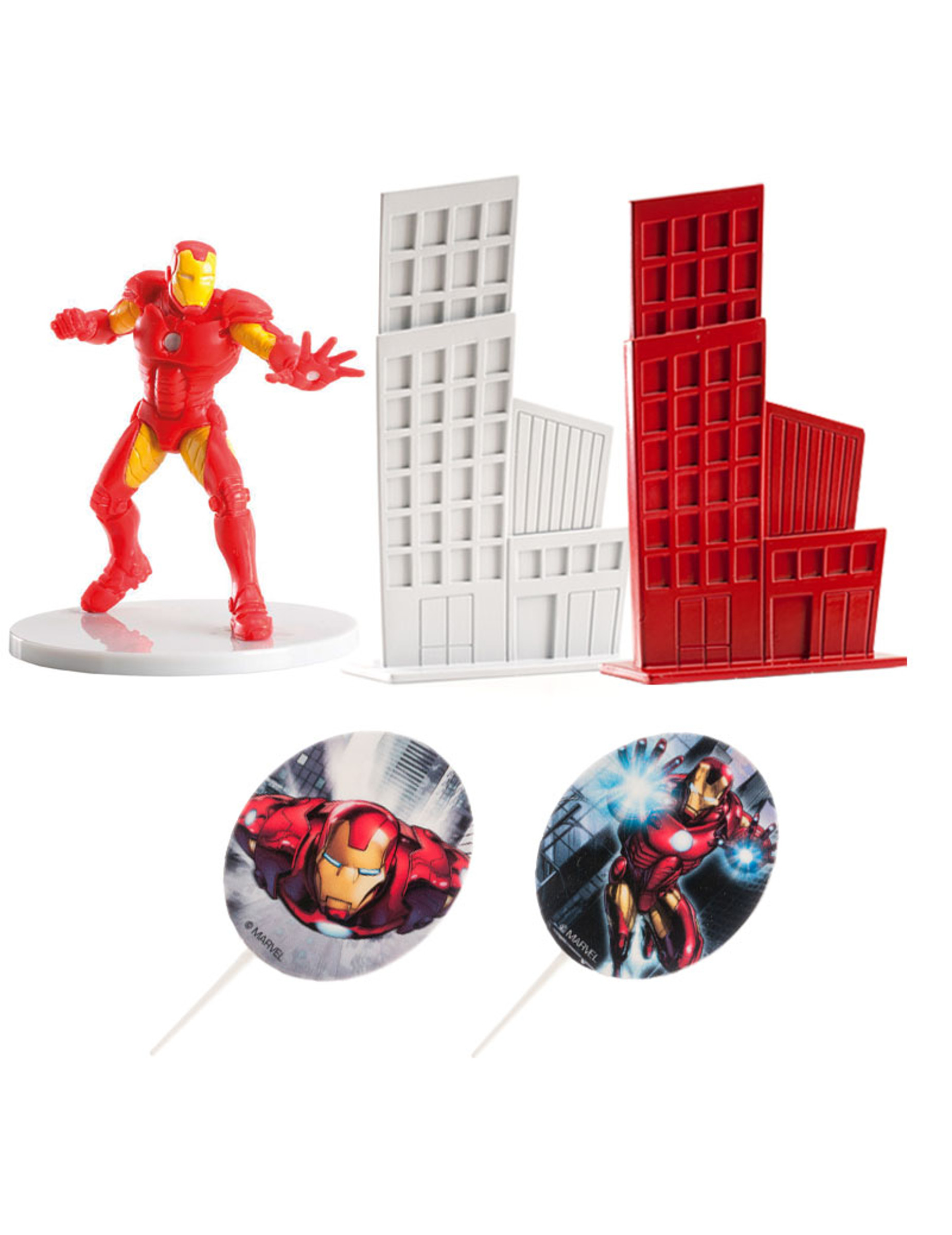 Kit décoration gâteau Iron man 8 cm
