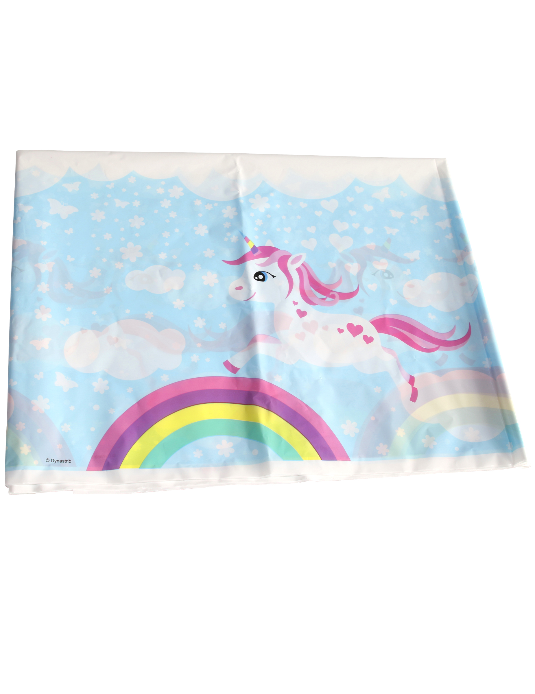 Nappe en plastique licorne magique bleue 130 x 180 cm