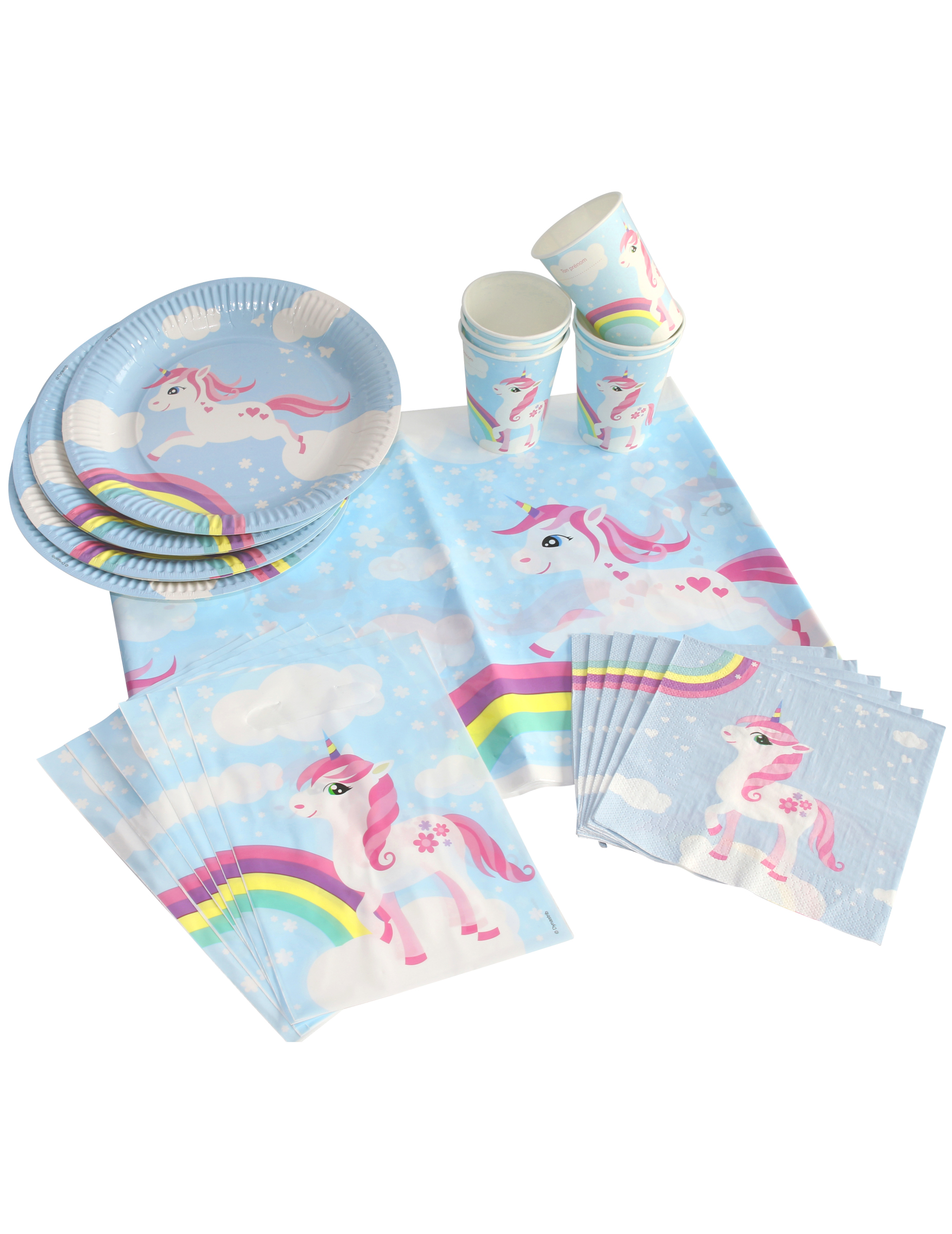 Kit d'anniversaire licorne magique bleue 25 pièces