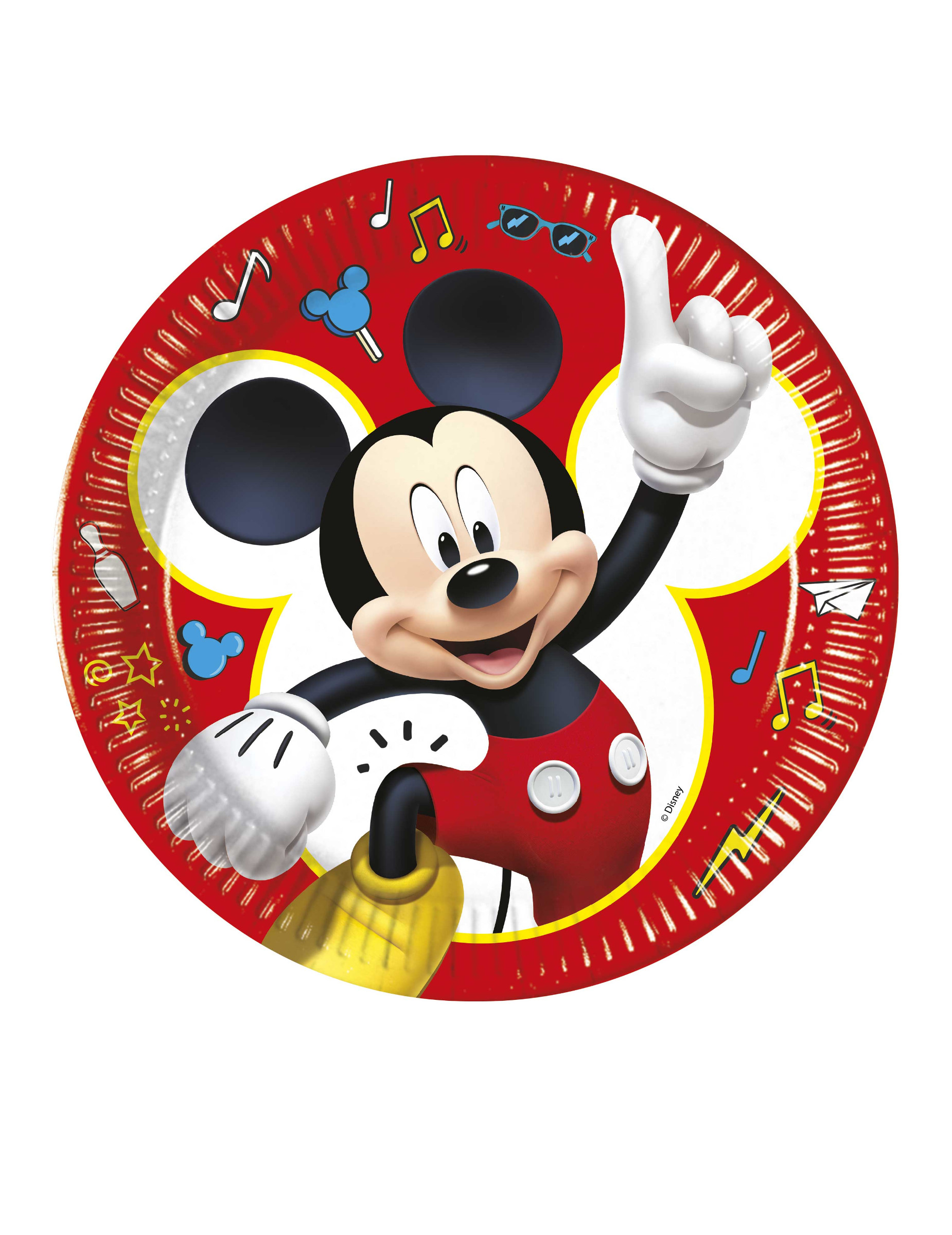 8 Assiettes en carton Mickey copains de jeux 23 cm