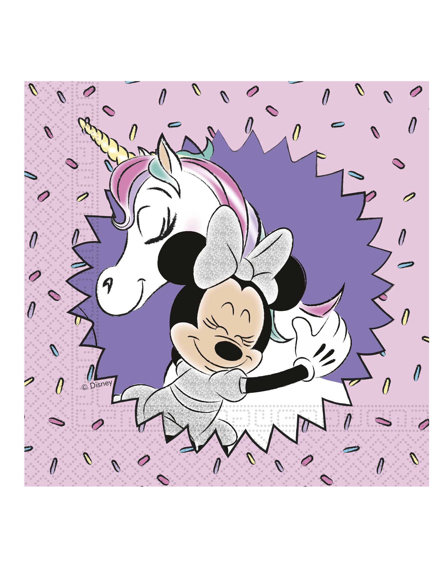 20 Serviettes en papier Minnie et la licorne 33 x 33 cm