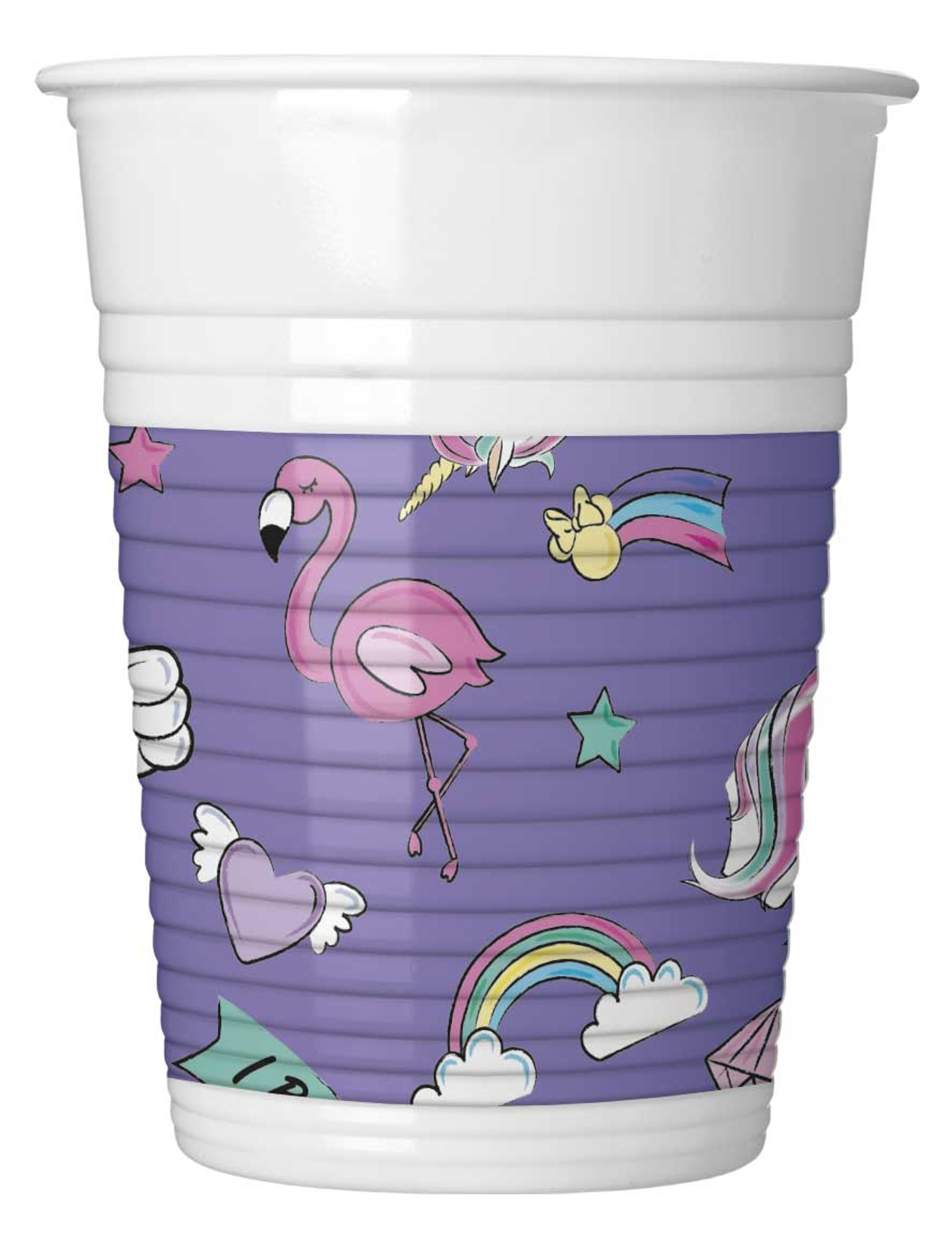 8 Gobelets en plastique Minnie et la licorne 200 ml