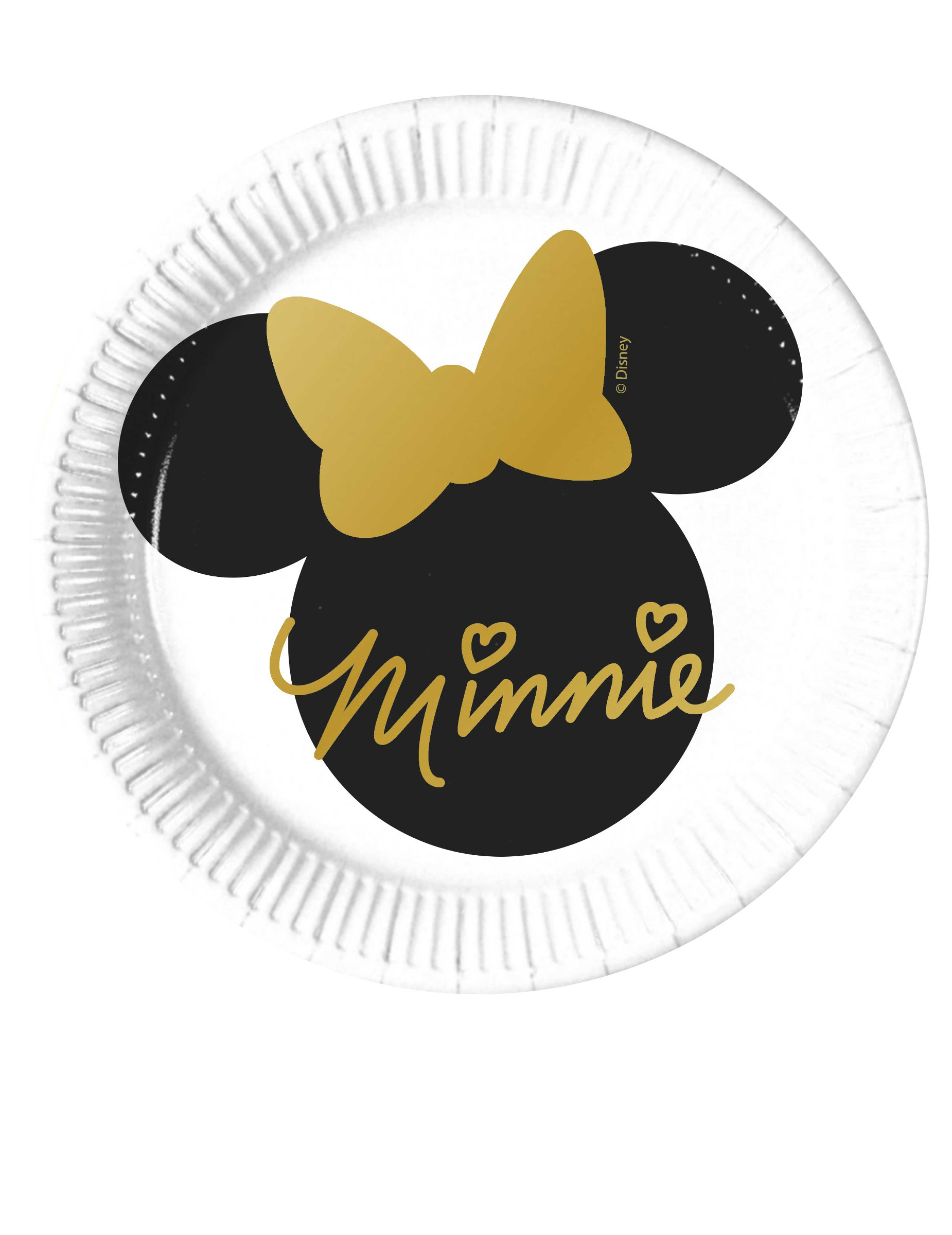 8 Petites assiettes en carton Minnie Gold  20 cm
