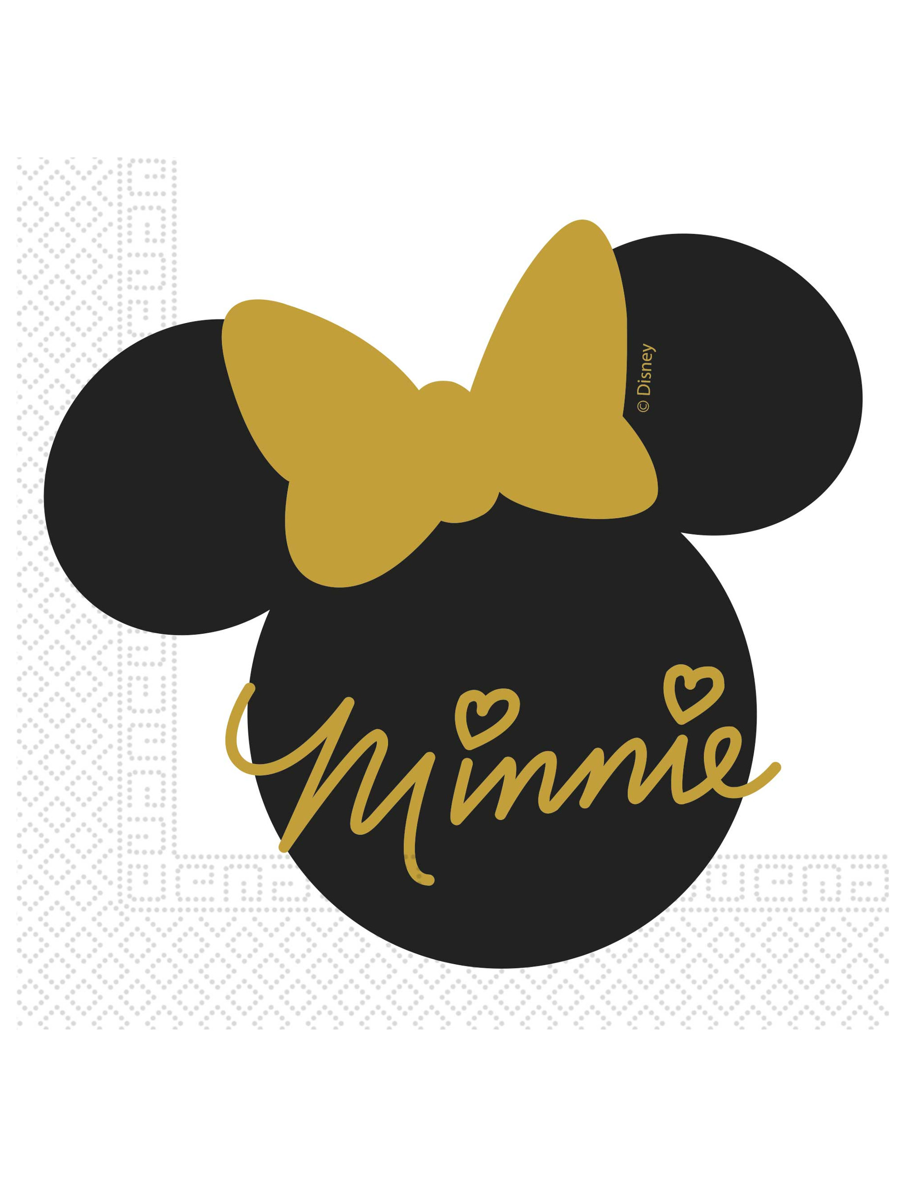 20 Serviettes en papier Minnie Gold  33 x 33 cm