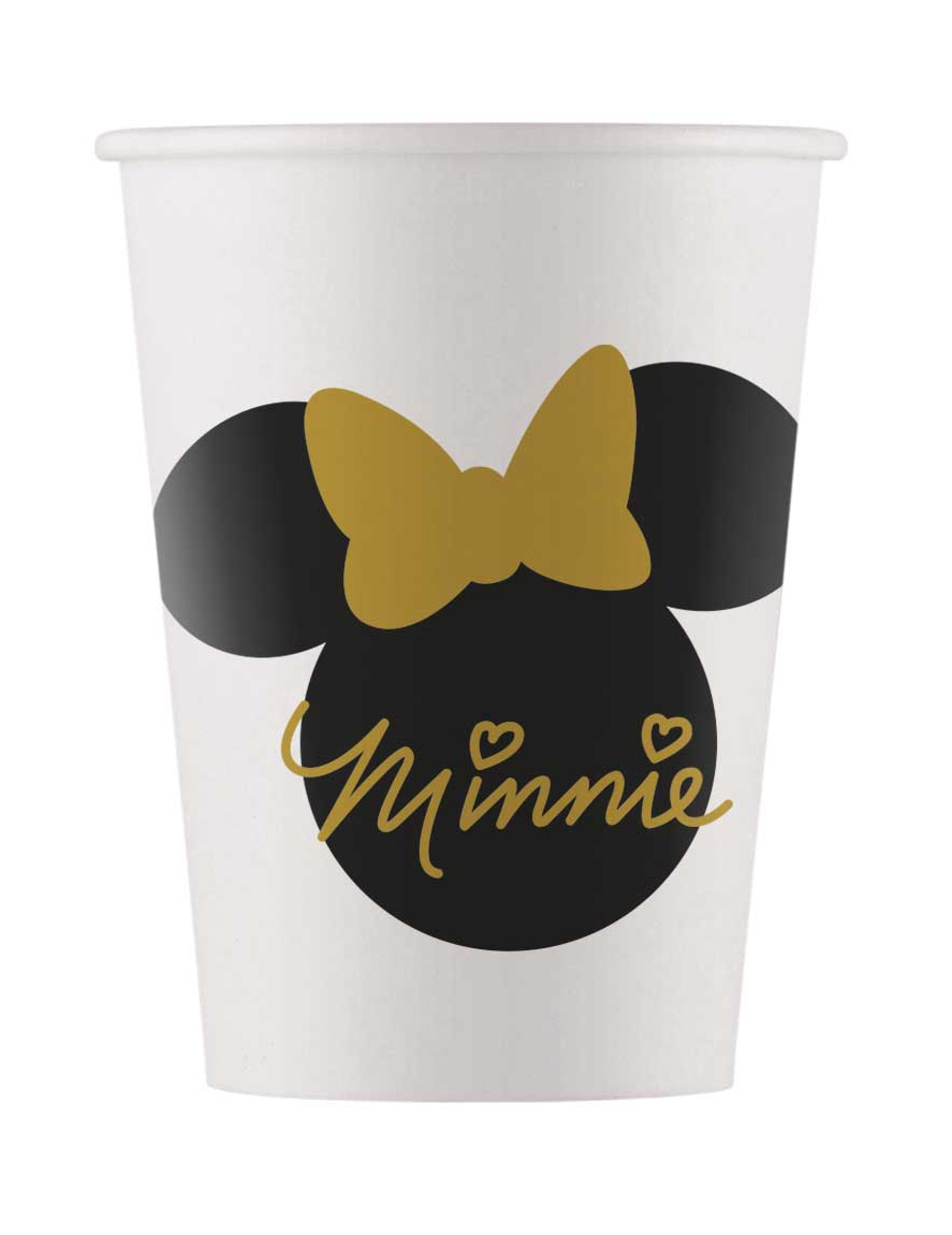 8 Gobelets en carton Minnie Gold 160 ml