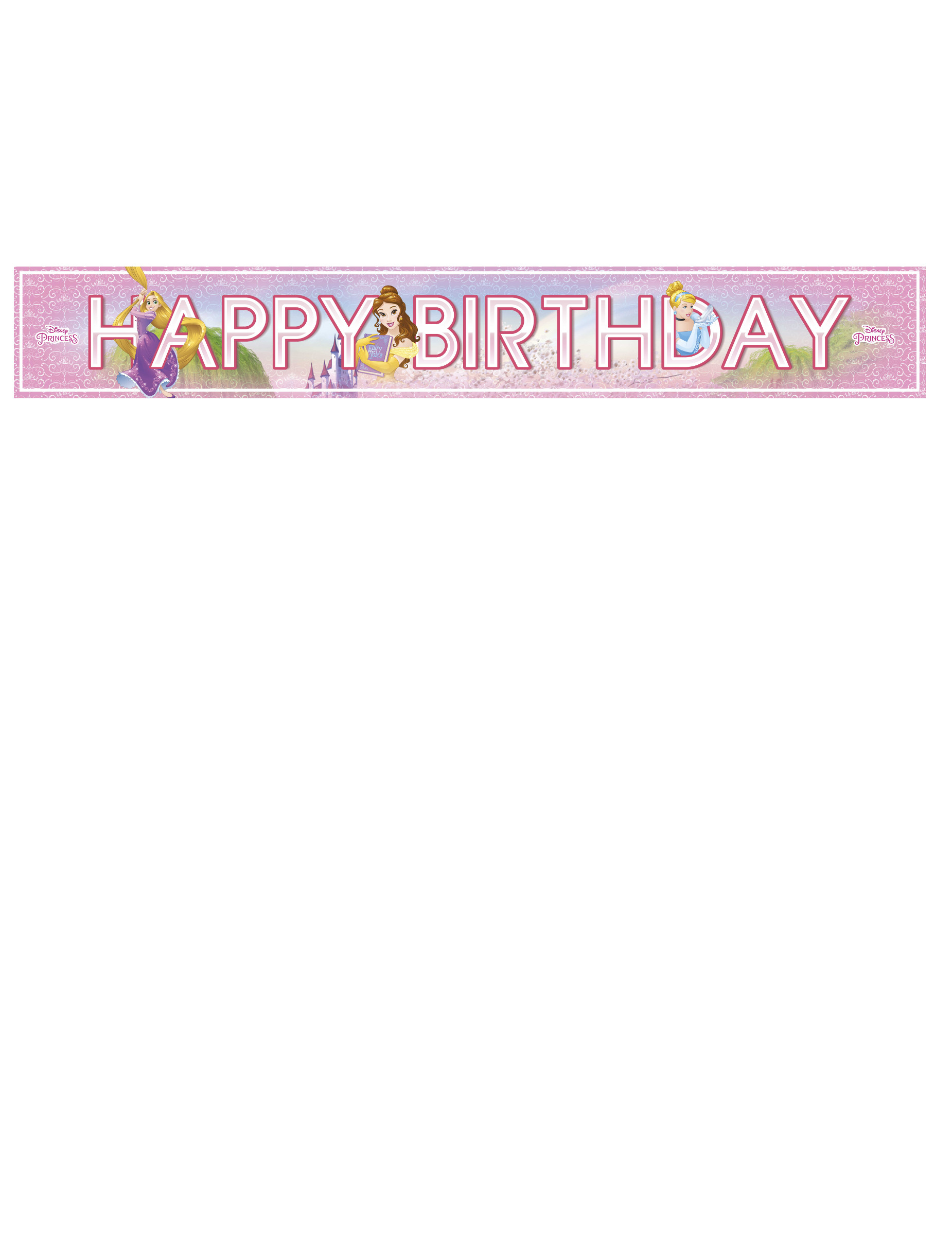Banderole Happy Birthday Princesses Disney Dreaming