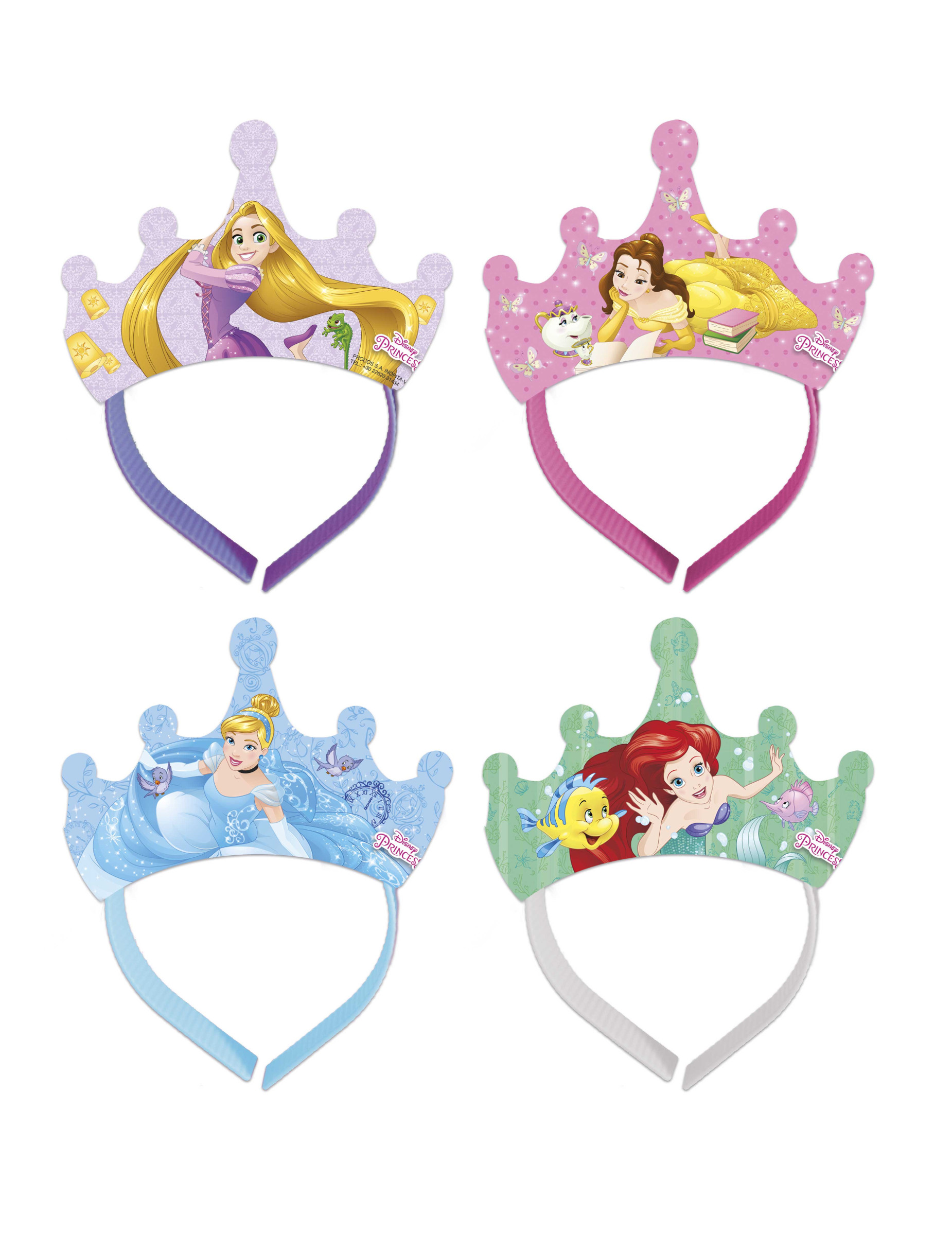 4 Tiares en carton Princesses Disney Dreaming