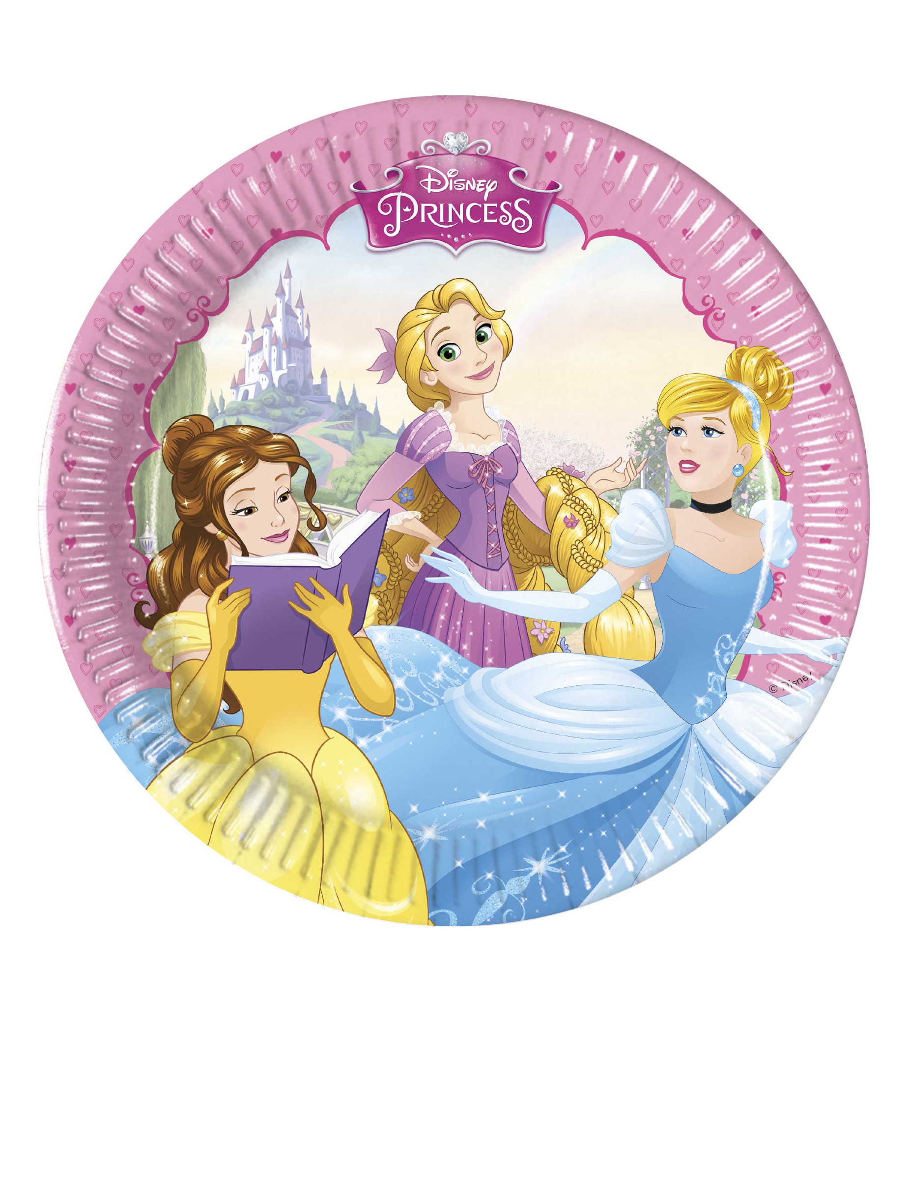 8 Petites assiettes en carton Princesses Disney c urs 20 cm