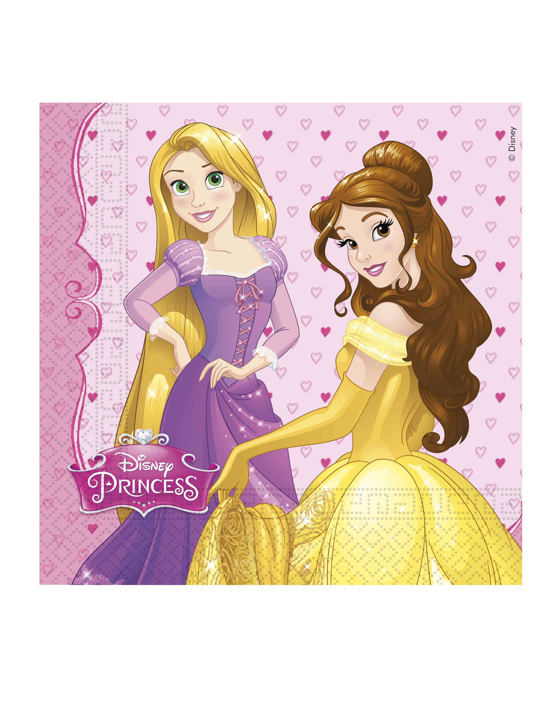 20 Serviettes en papier Princesses Disney c urs 33 x 33 cm