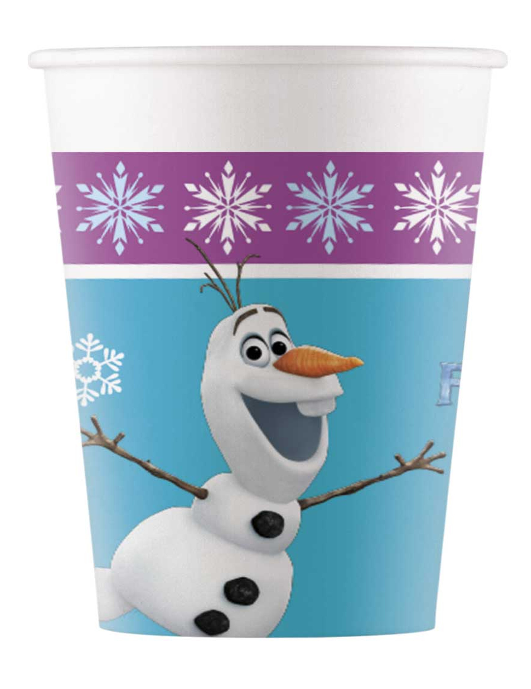8 Gobelets en carton La Reine des Neiges Flocons 200 ml