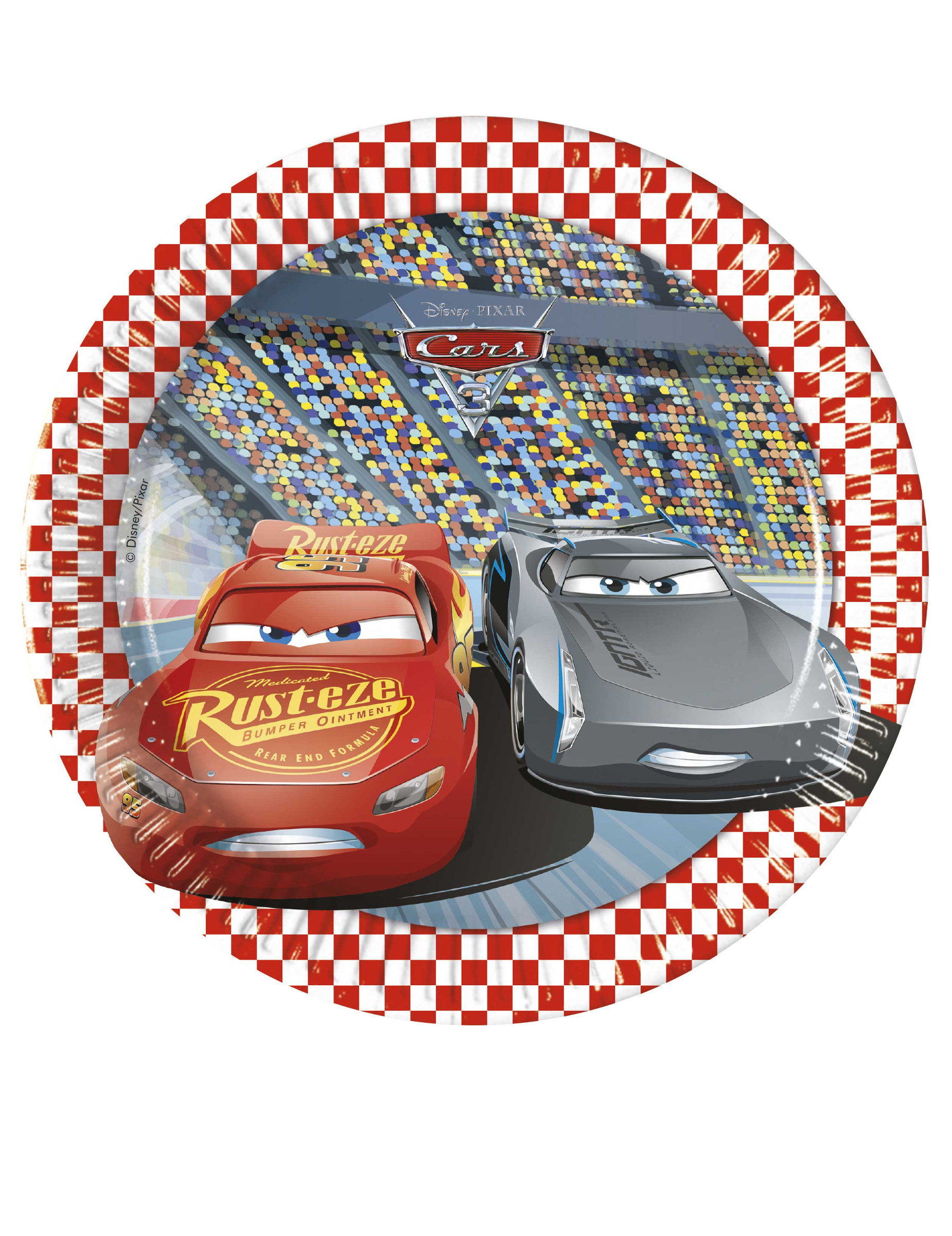 8 Petites assiettes en carton Cars 3 20 cm