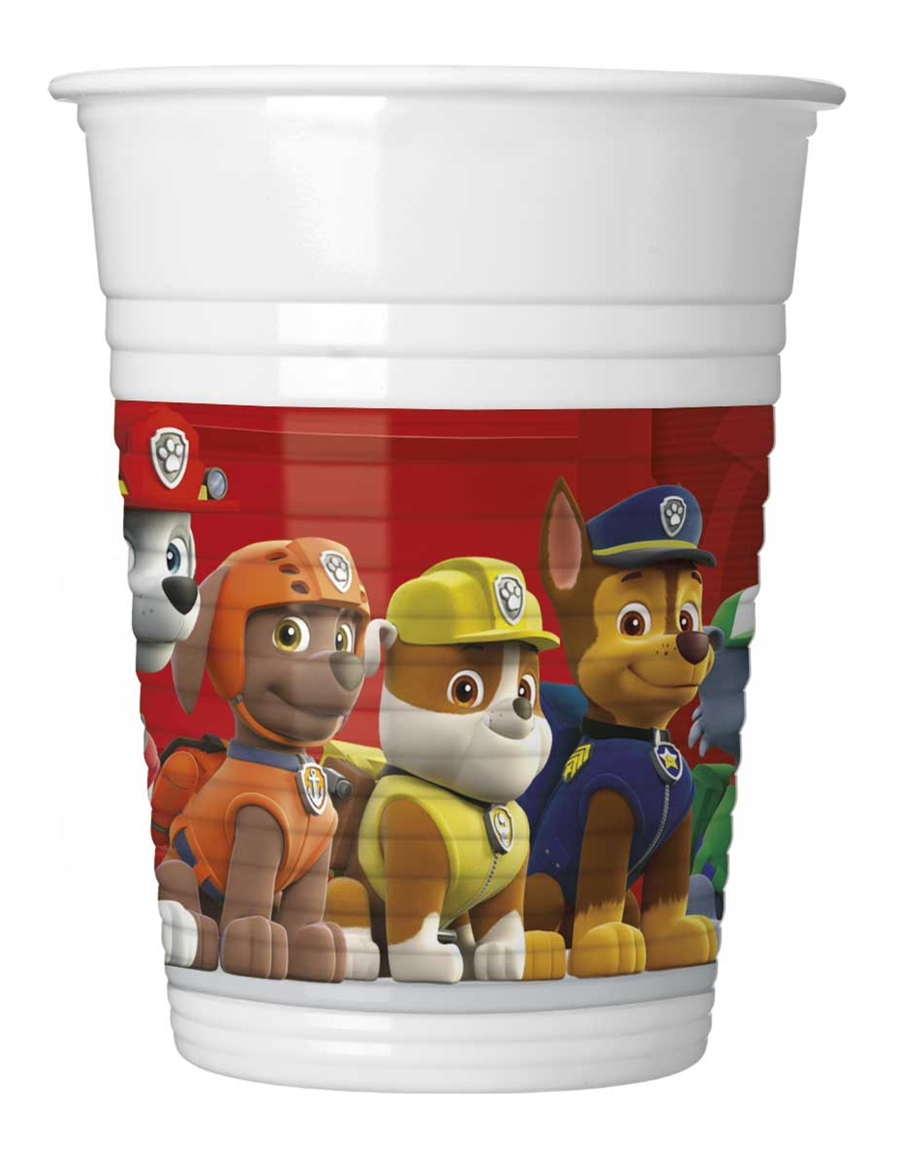 8 Gobelets en plastique Pat' Patrouille prêt pour l'action 200 ml
