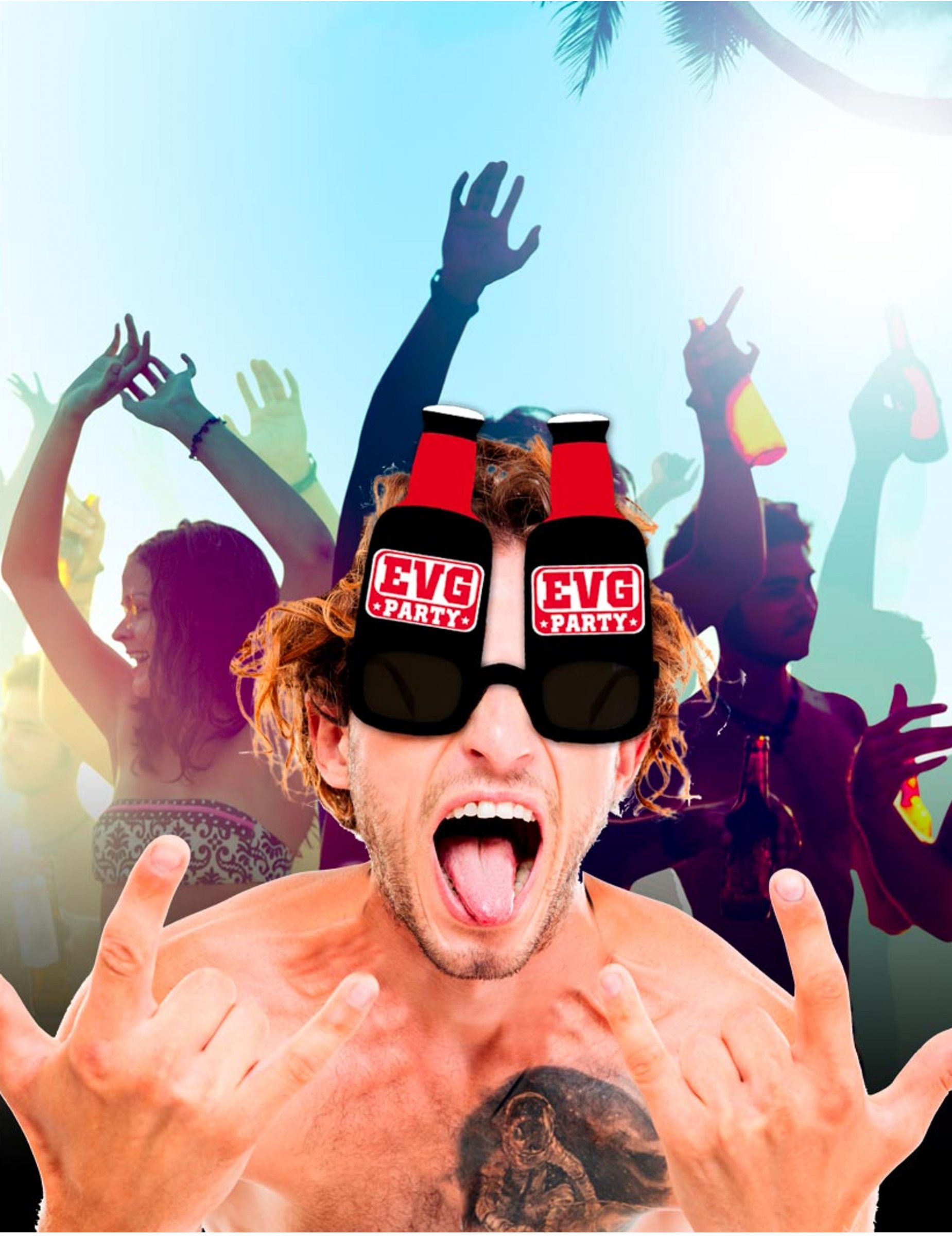 Lunettes bouteille de bière EVG Party adulte