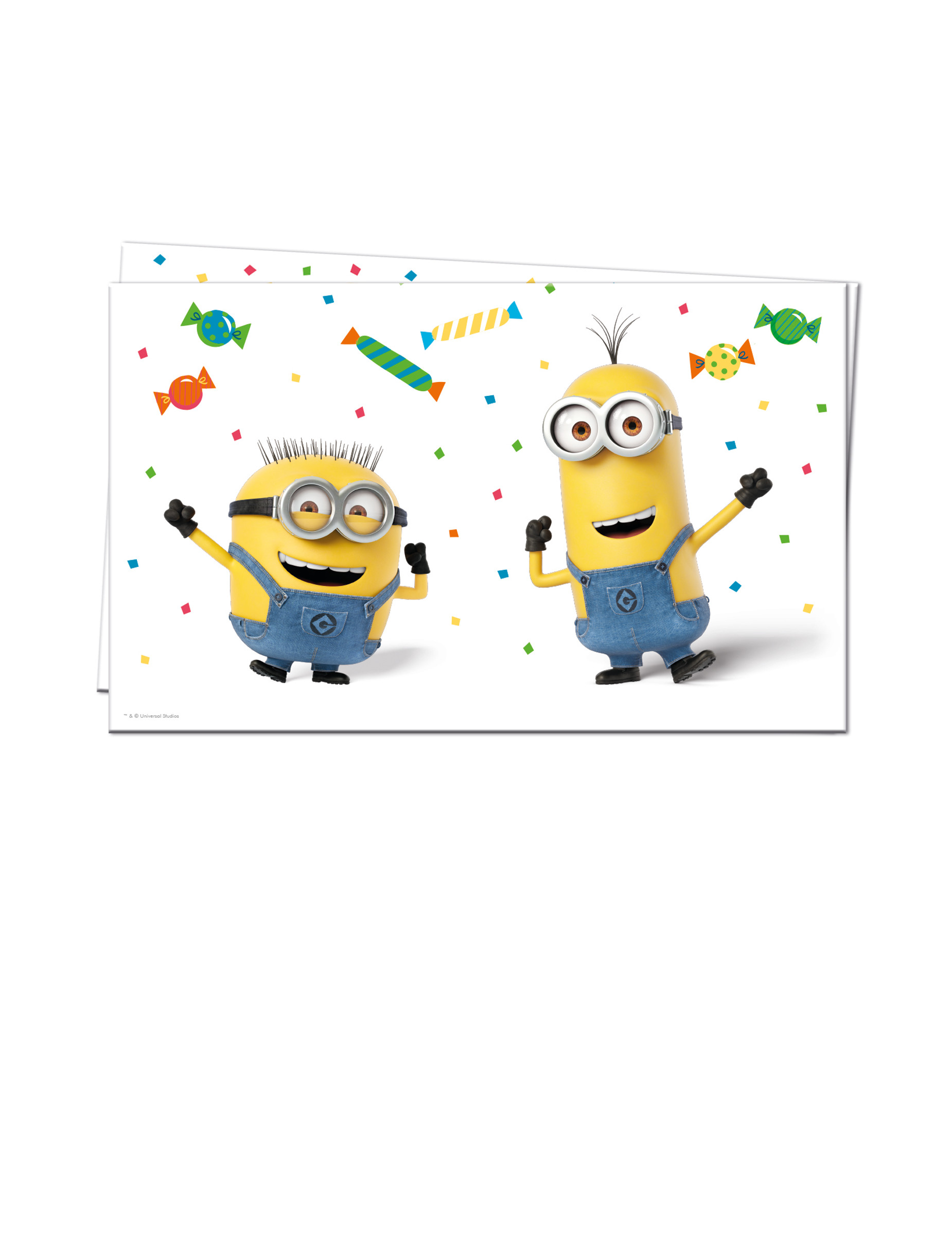 Nappe en plastique Minions ballons party 120 x 180 cm