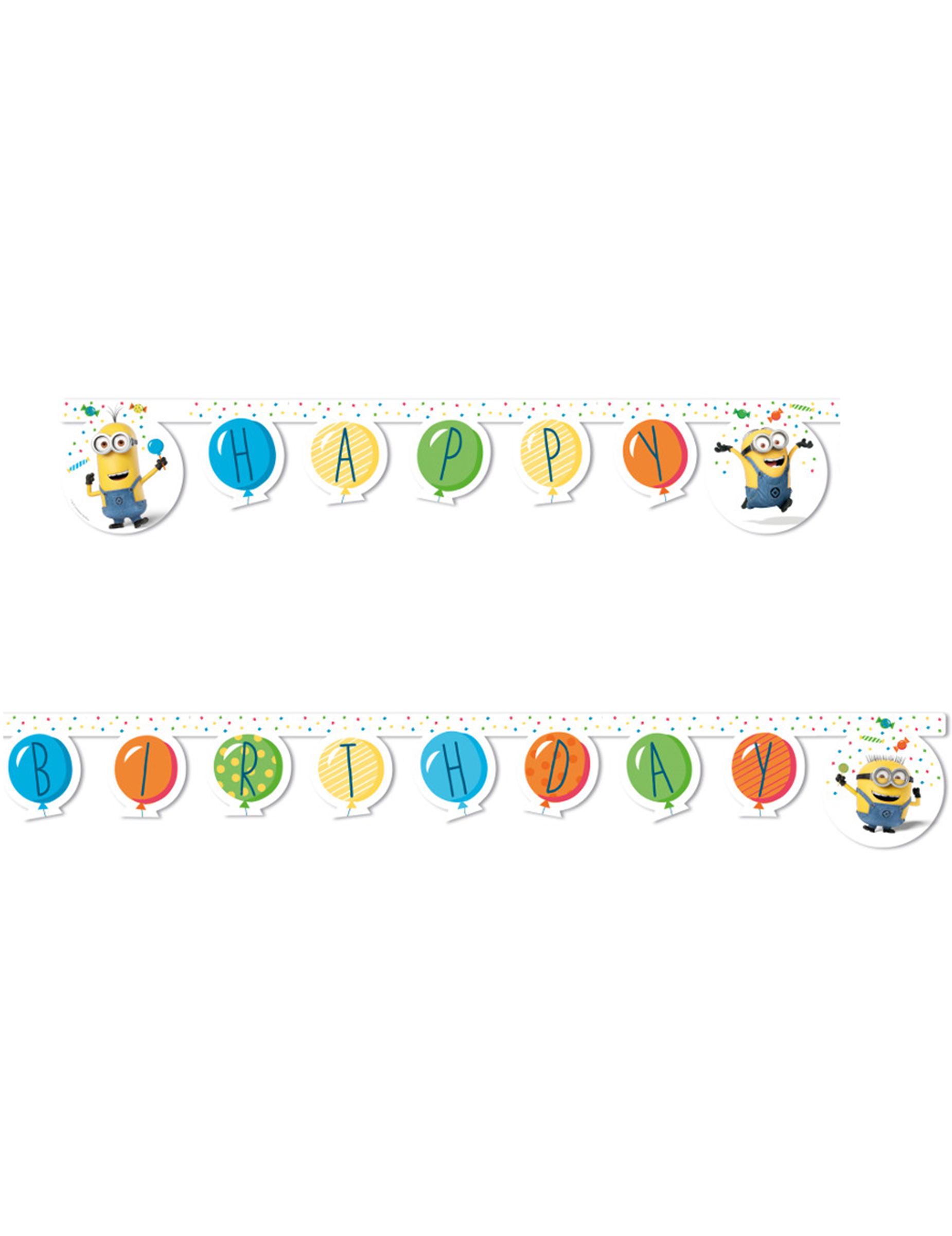 Guirlande Happy Birthday Minions ballons party 2 m
