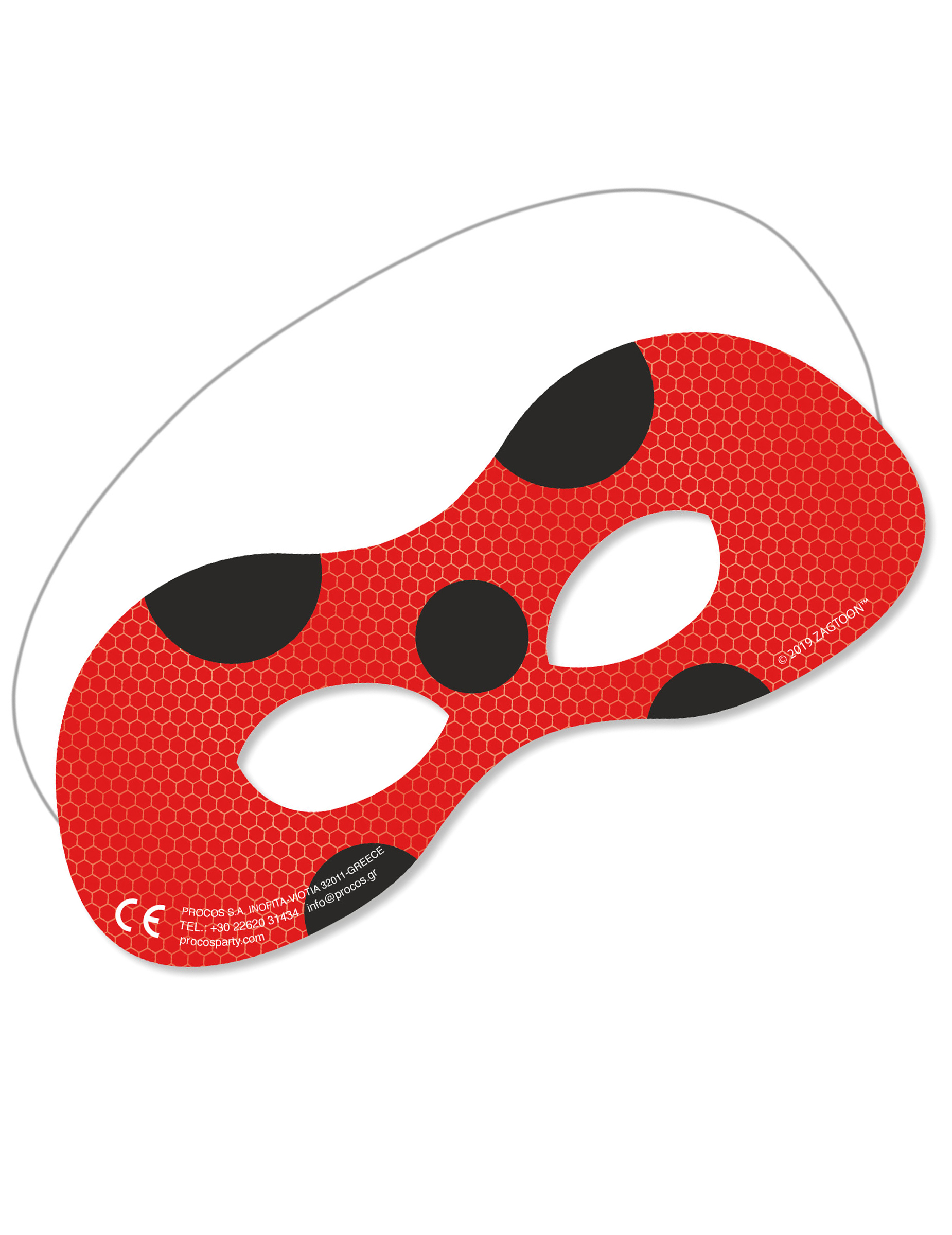 6 Masques en carton Miraculous Ladybug