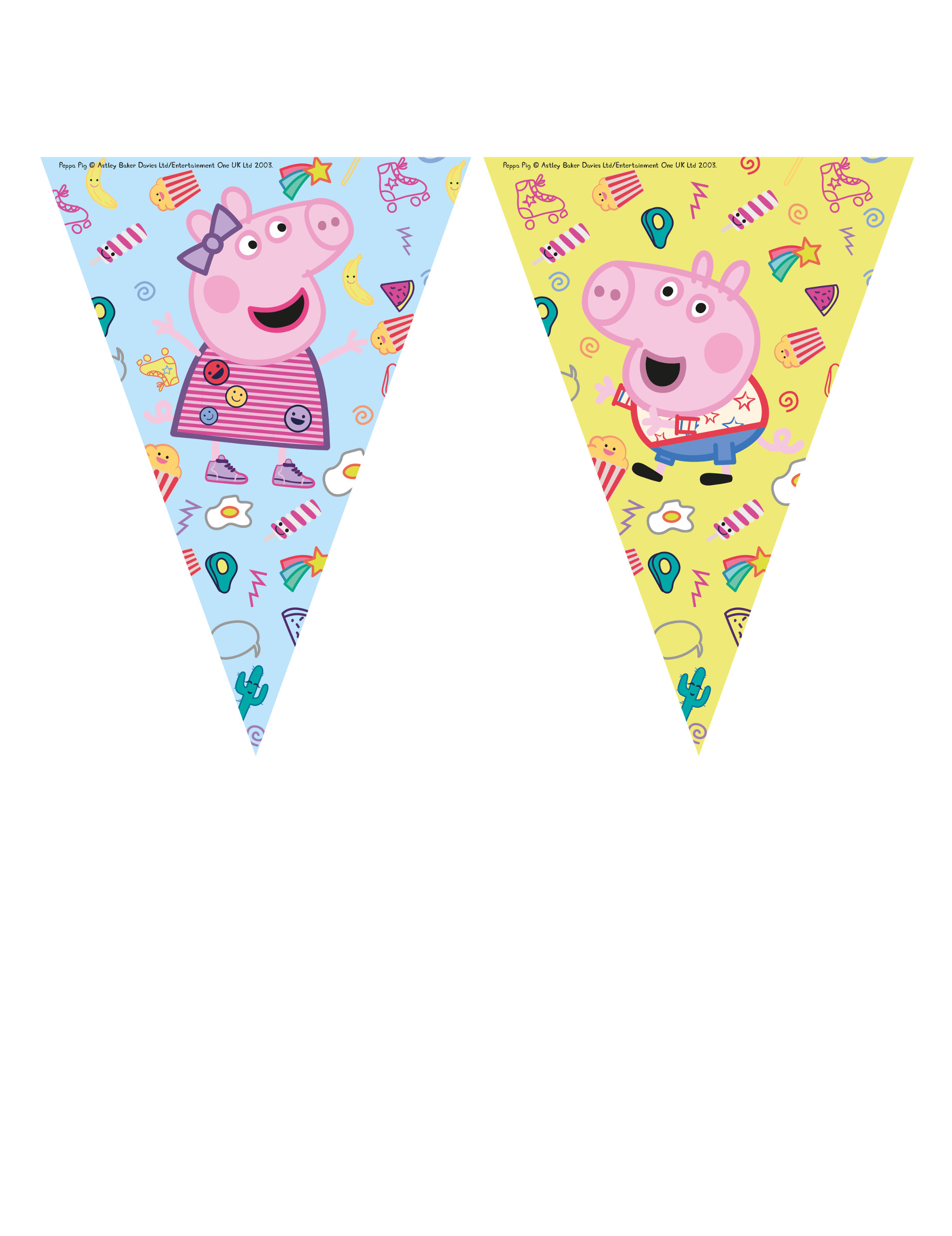 Guirlande 9 fanions Peppa Pig