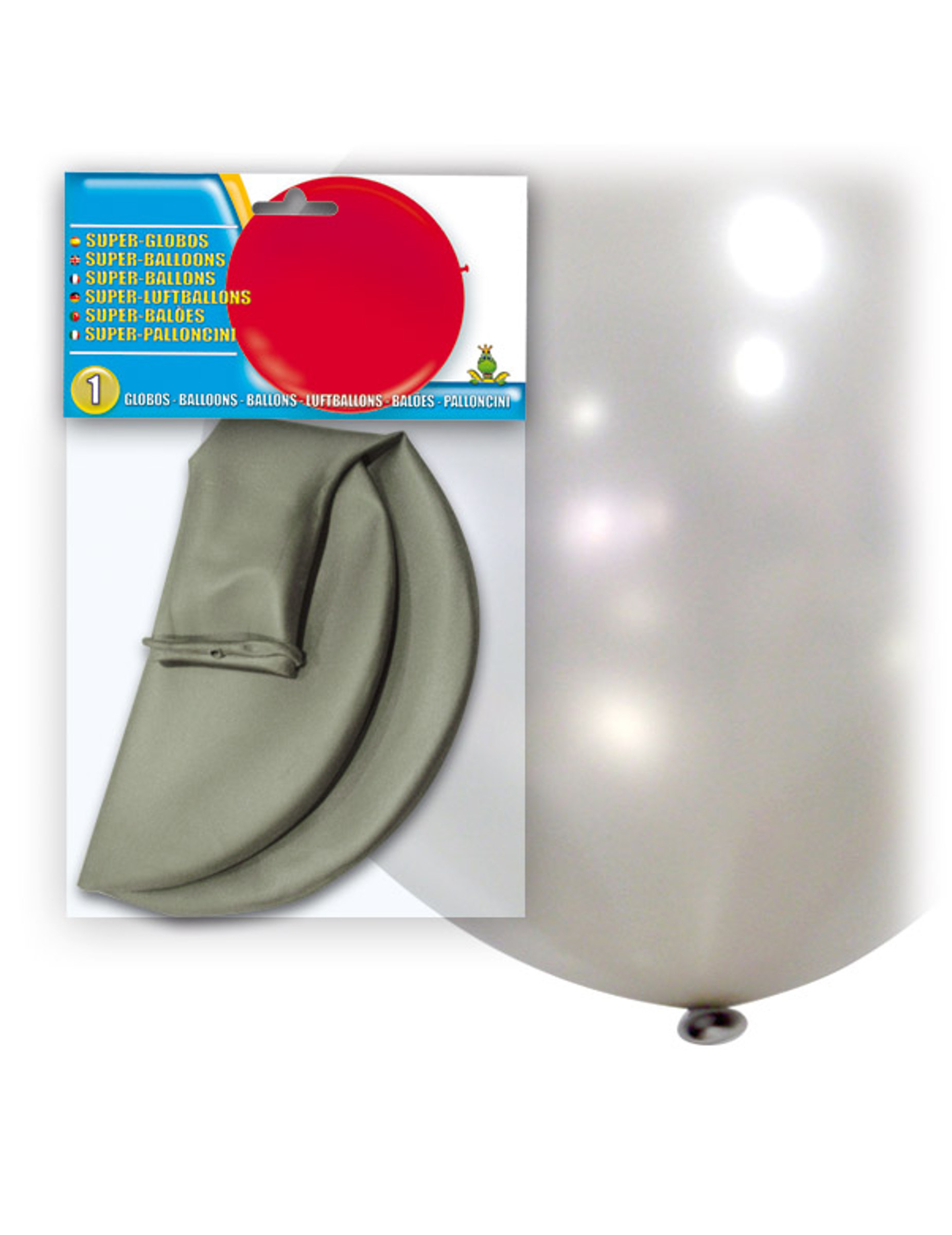 Ballon géant en latex argenté 80 cm