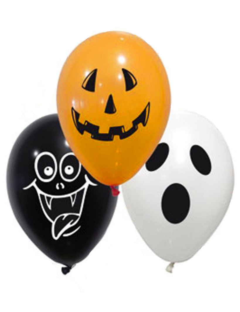 10 Ballons en latex spooky halloween 28 cm
