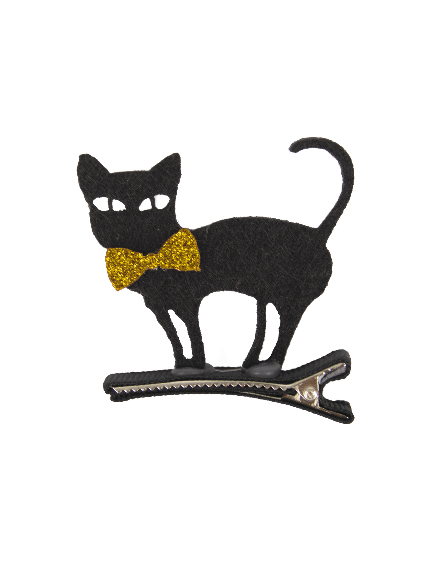 Barrette chat noir en feutrine