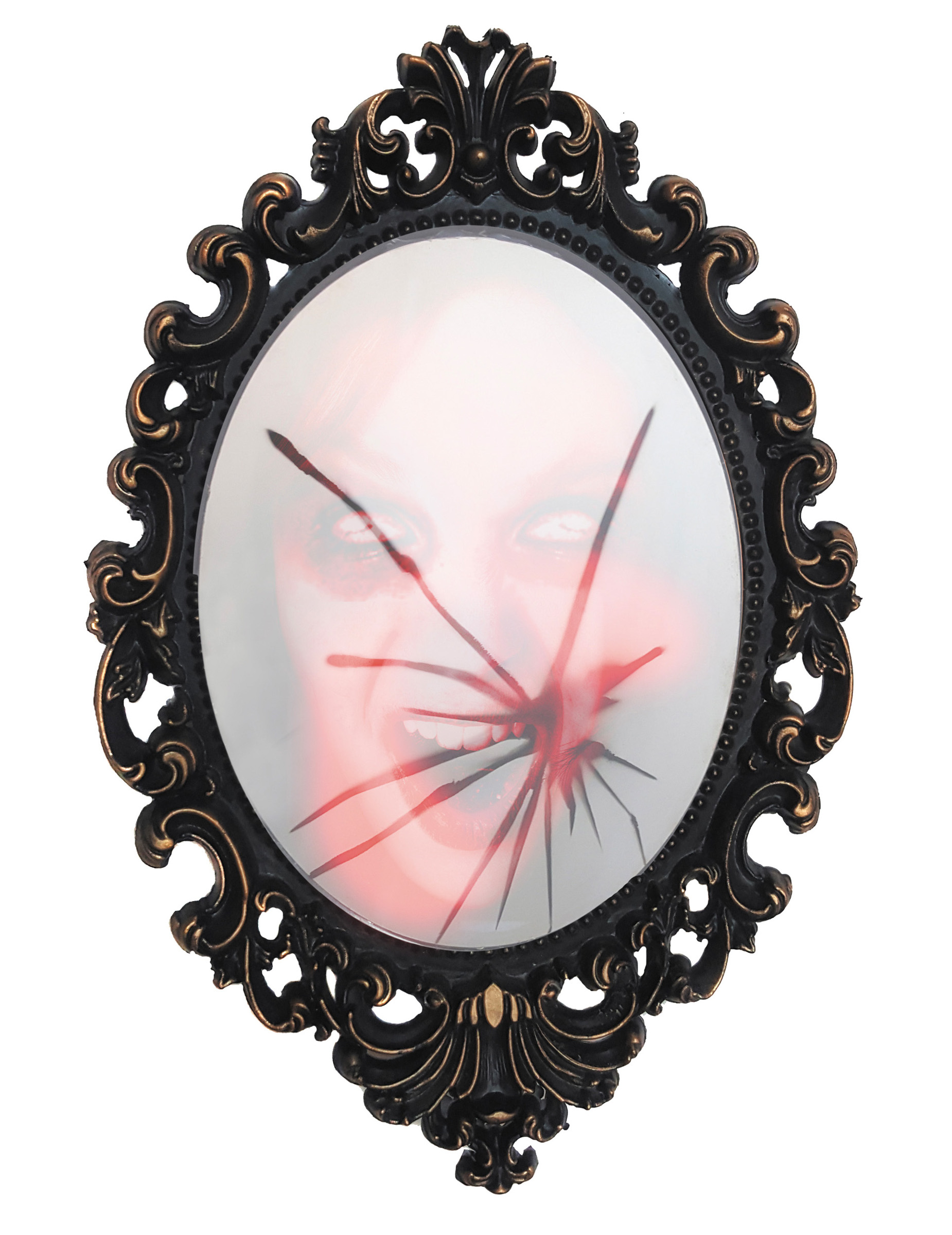 Miroir de l'horreur sonore, animé et lumineux 55 x 34 x 7 cm