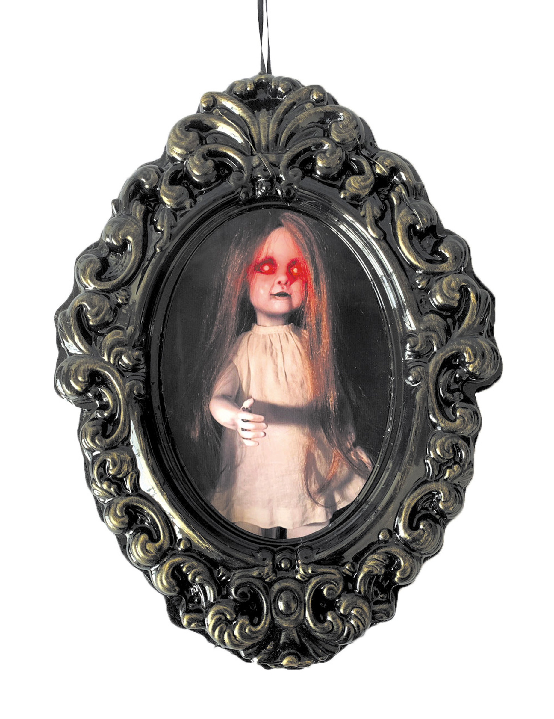 Cadre fillette zombie lumineux 33 x 25 x 2 cm