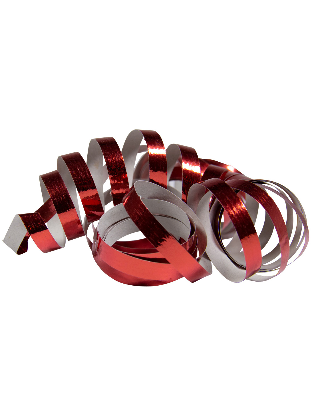 2 Rouleaux de serpentins rouge métallique 4 m