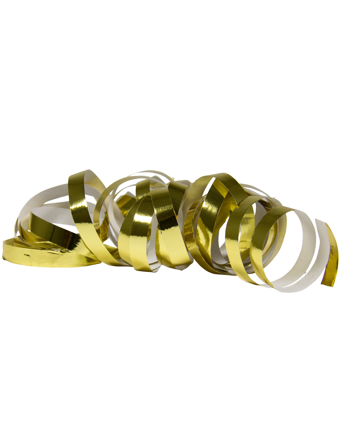 2 Rouleaux de serpentins doré métallique 4 m
