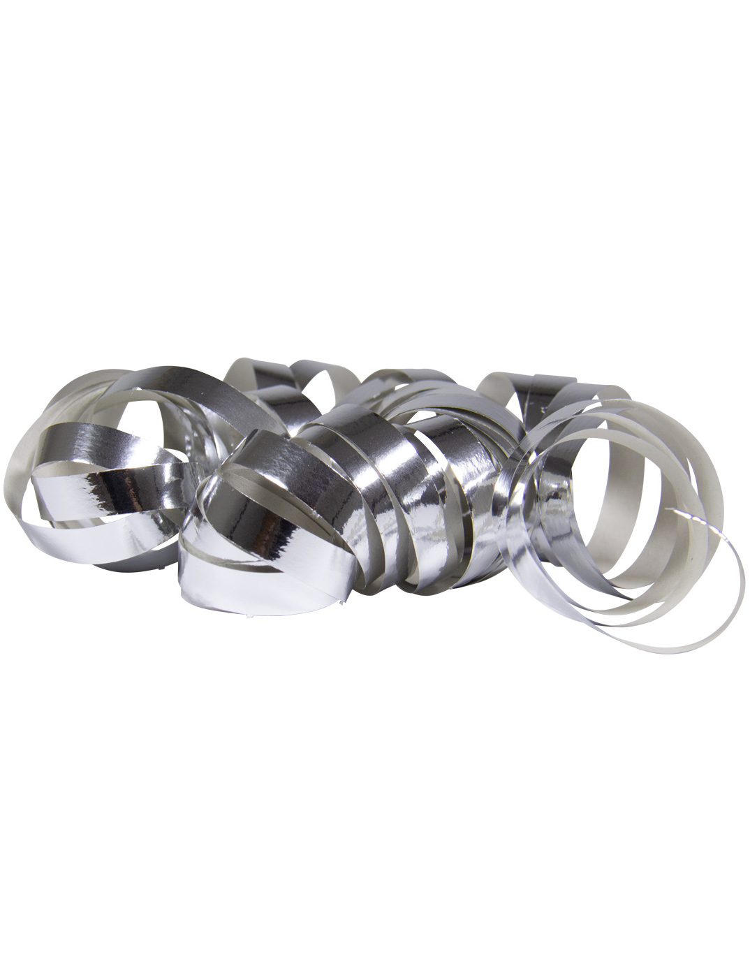 2 Rouleaux de serpentins argent métallique 4 m