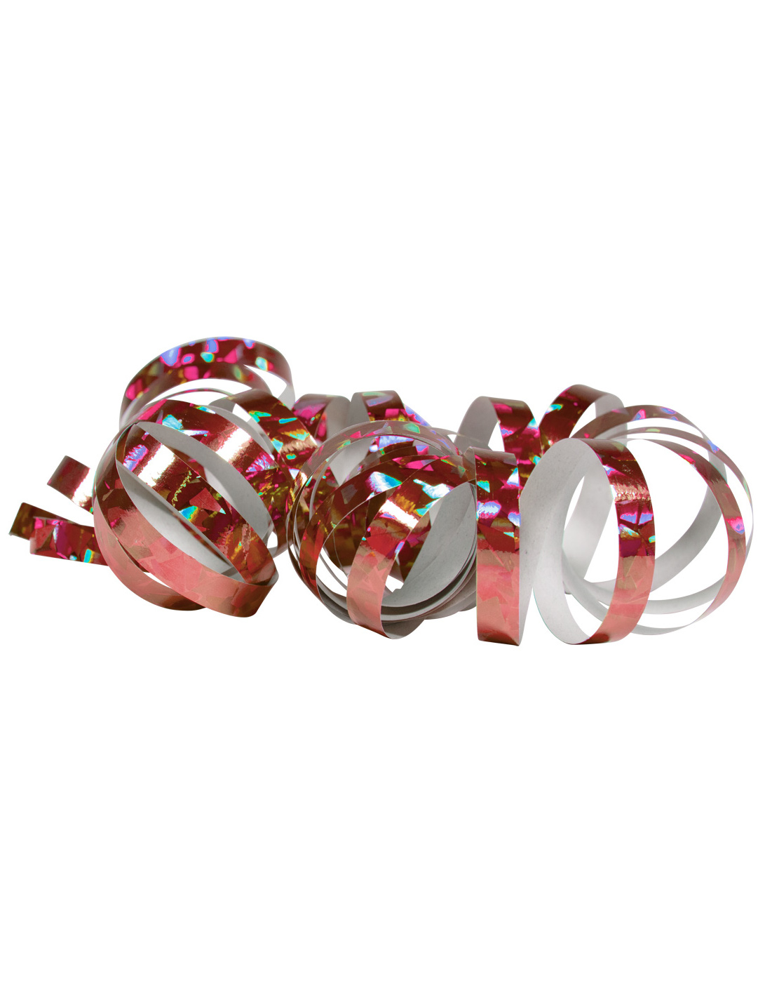 2 Rouleaux de serpentins holographiques roses 4 m
