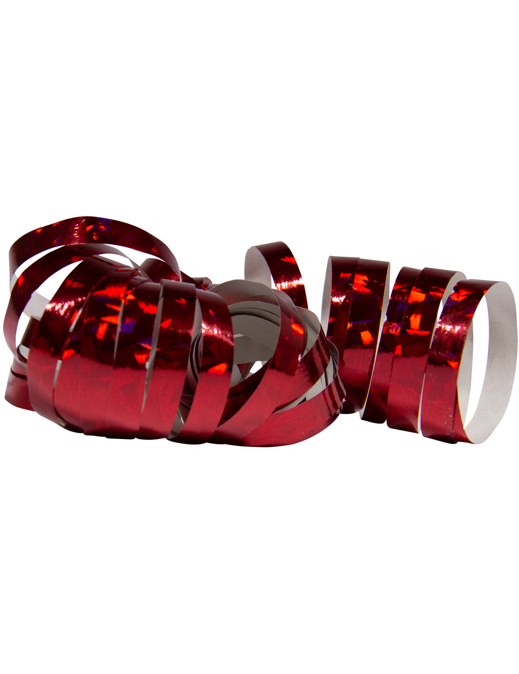 2 Rouleaux de serpentins holographiques rouges 4 m