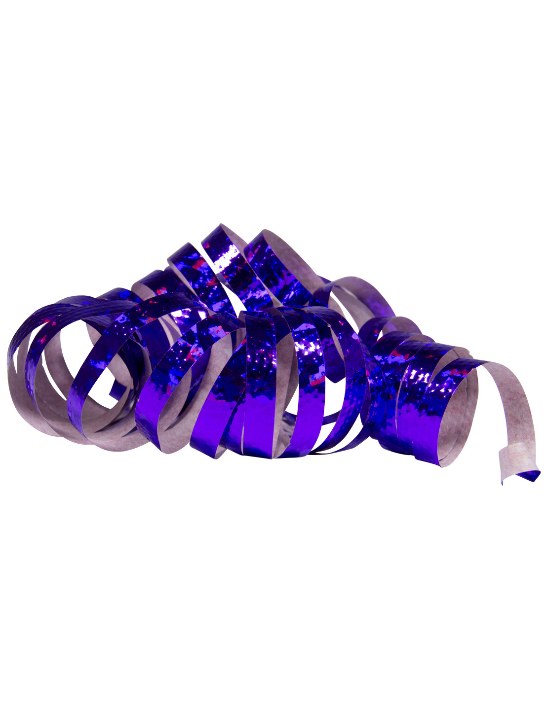 2 Rouleaux de serpentins holographiques violets 4 m
