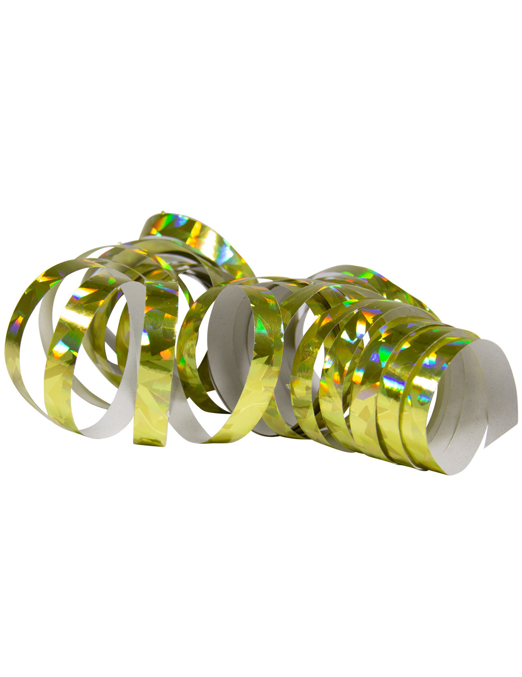 2 Rouleaux de serpentins holographiques dorés 4 m