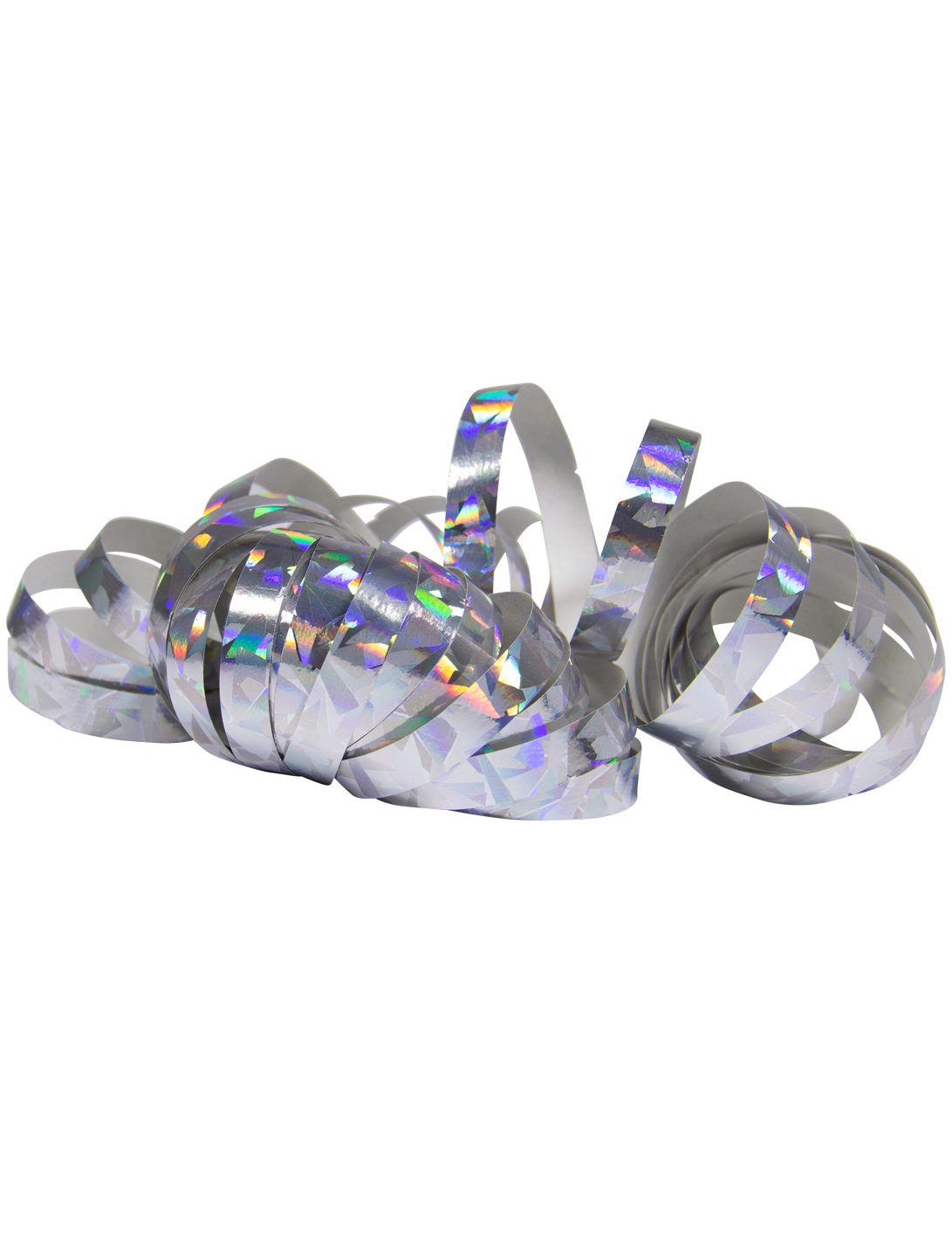 2 Rouleaux de serpentins holographiques argentés 4 m