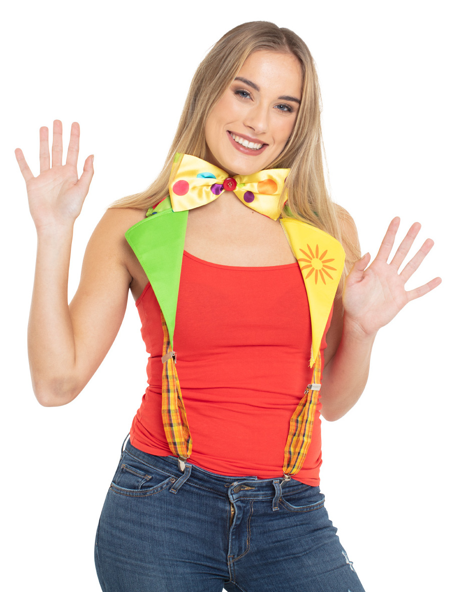 Bretelles clown avec noeud adulte
