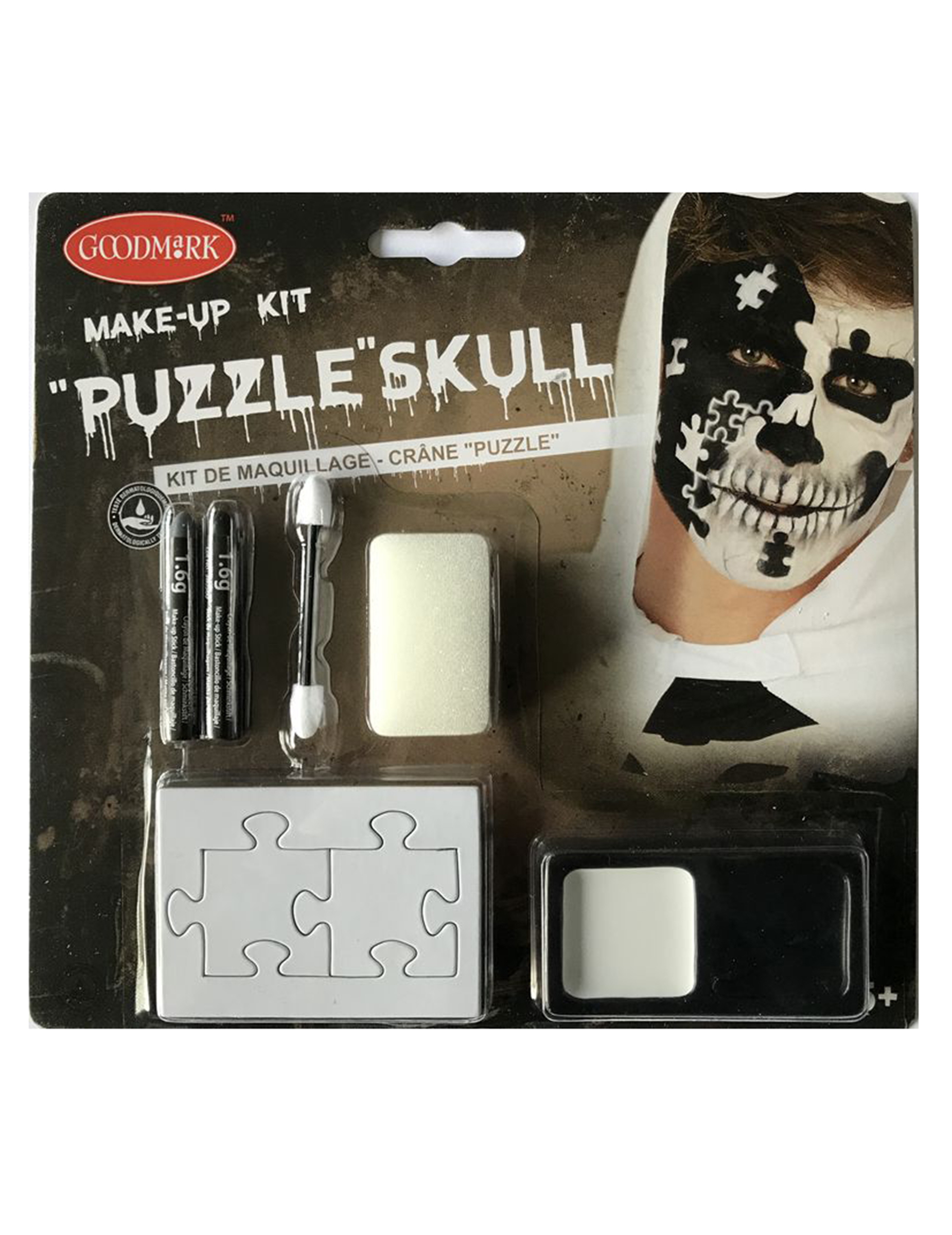 Kit maquillage crâne puzzle adulte