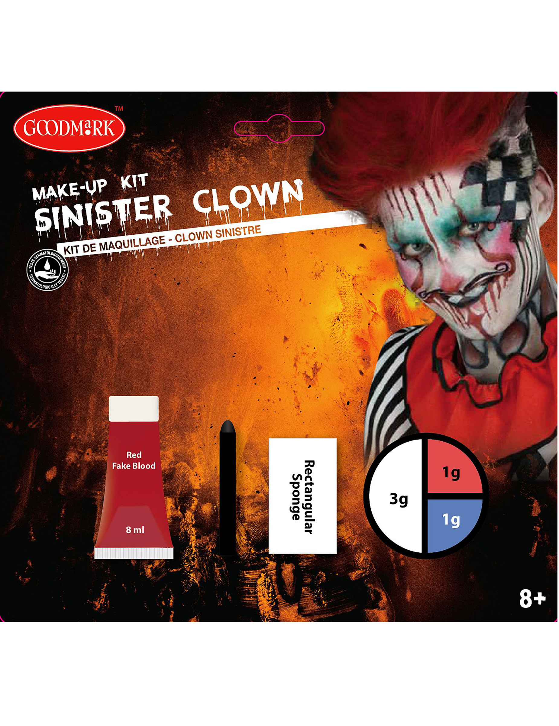 Kit maquillage clown sinistre adulte