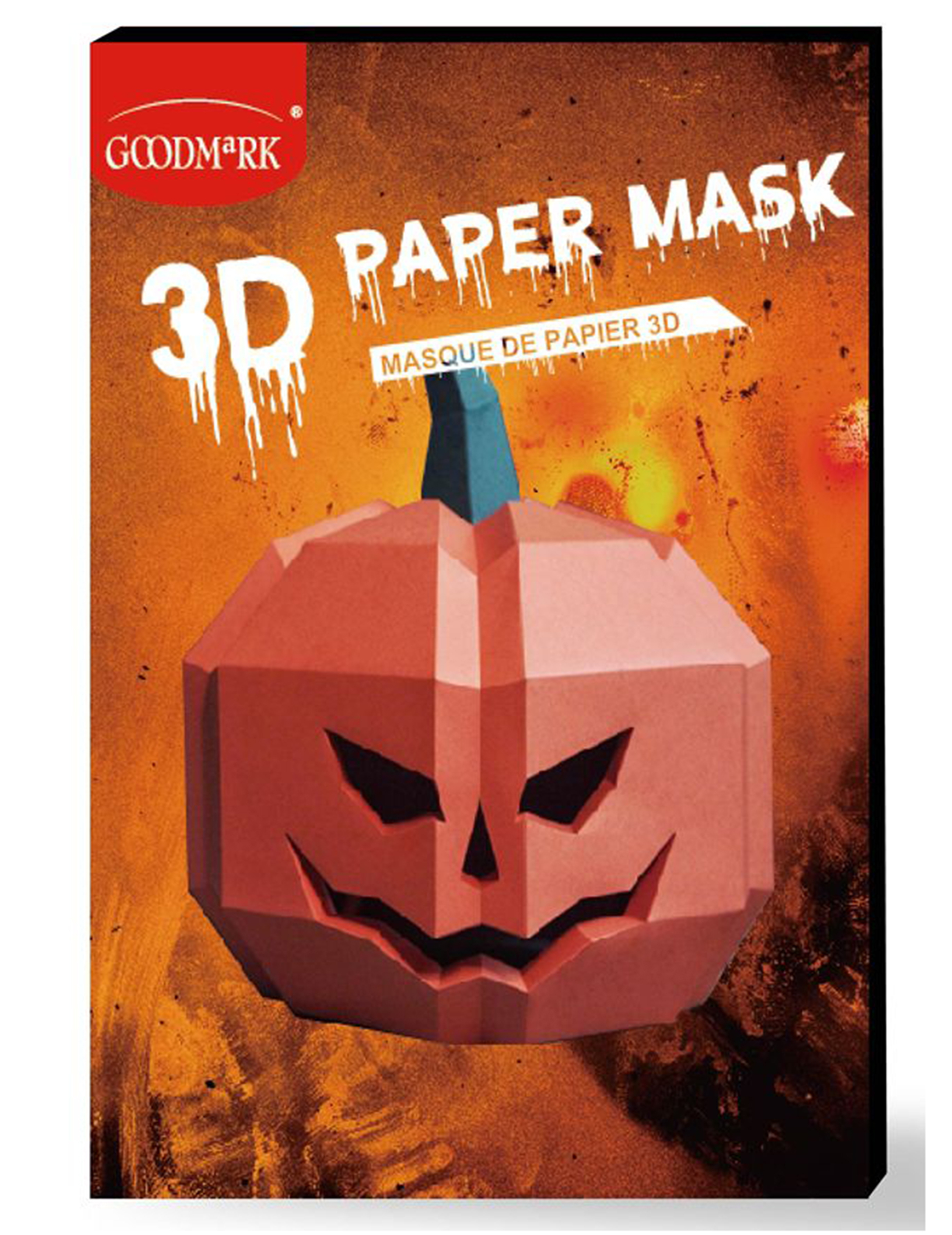 Masque de papier 3D citrouille adulte