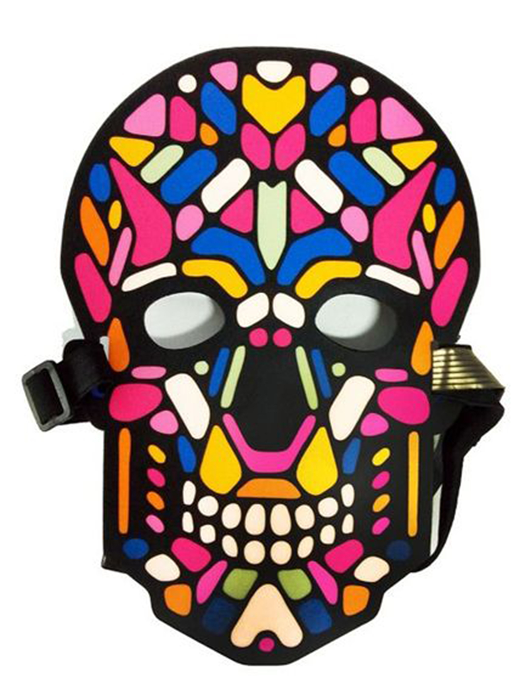 Masque crâne de squelette LED réactives adulte