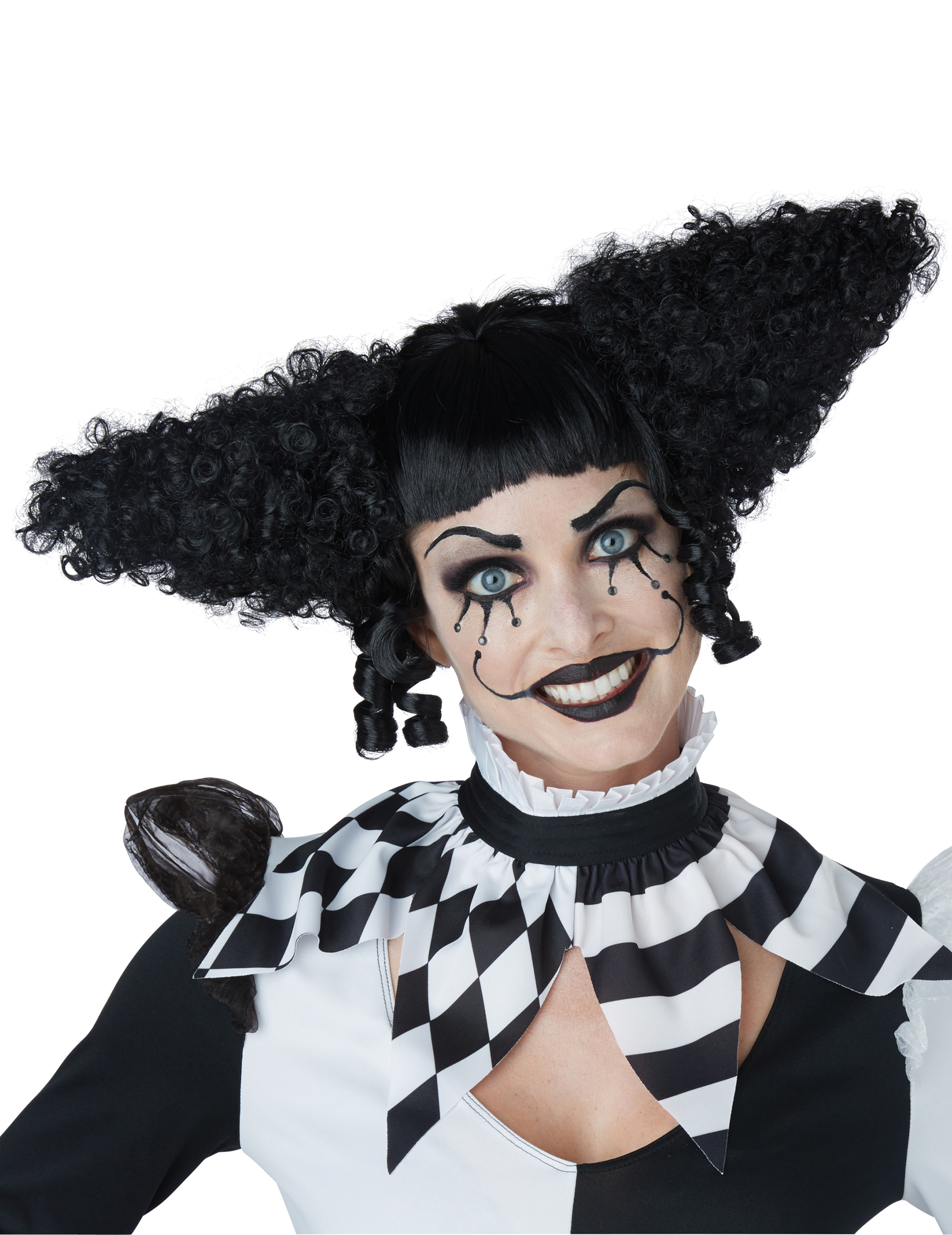 Perruque clown psycho noir femme